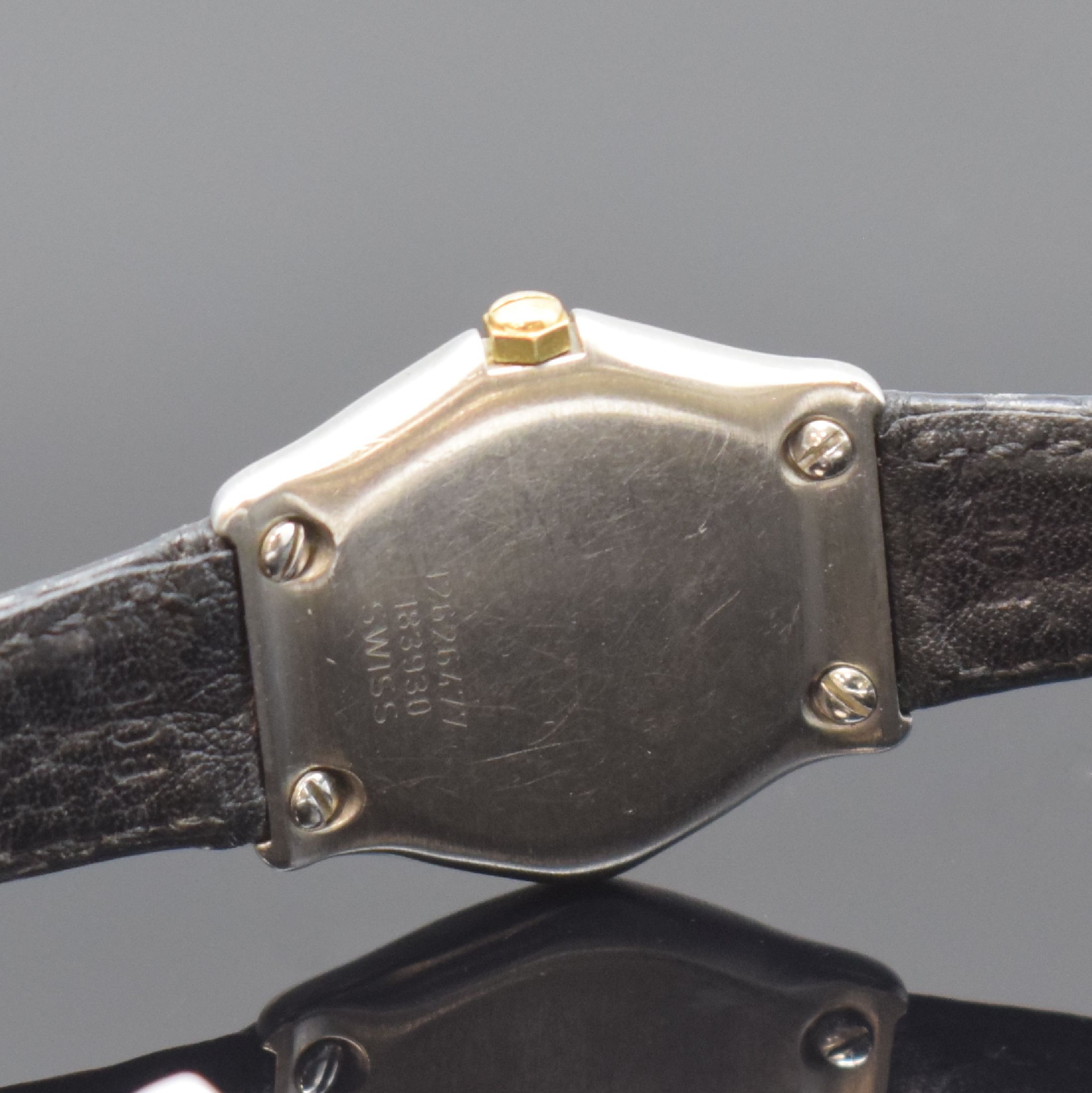Detail c: EBEL Sport Classique Damenarmbanduhr Referenz 183930 mit Diamanten, Schweiz um 1995, quarz, Edelstahl u. Gold komb., orig. Lederband m. Faltschl., ...
