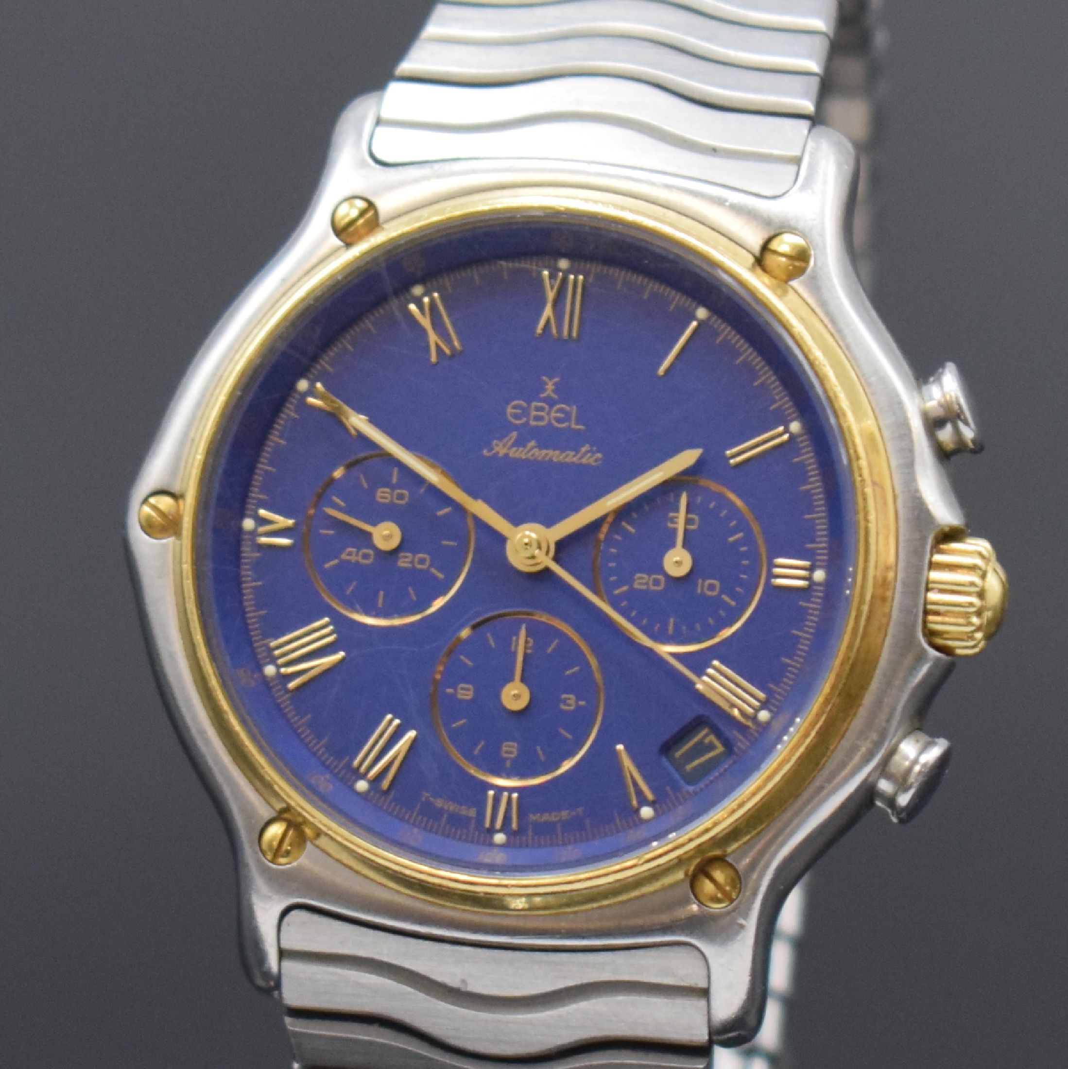 Detail a: EBEL Herrenchronograph mit El Primero Werk in Stahl/Gold Referenz 1134901, Schweiz um 1990, Automatik, Boden aufgedr., orig. Wellengliederband m. ...