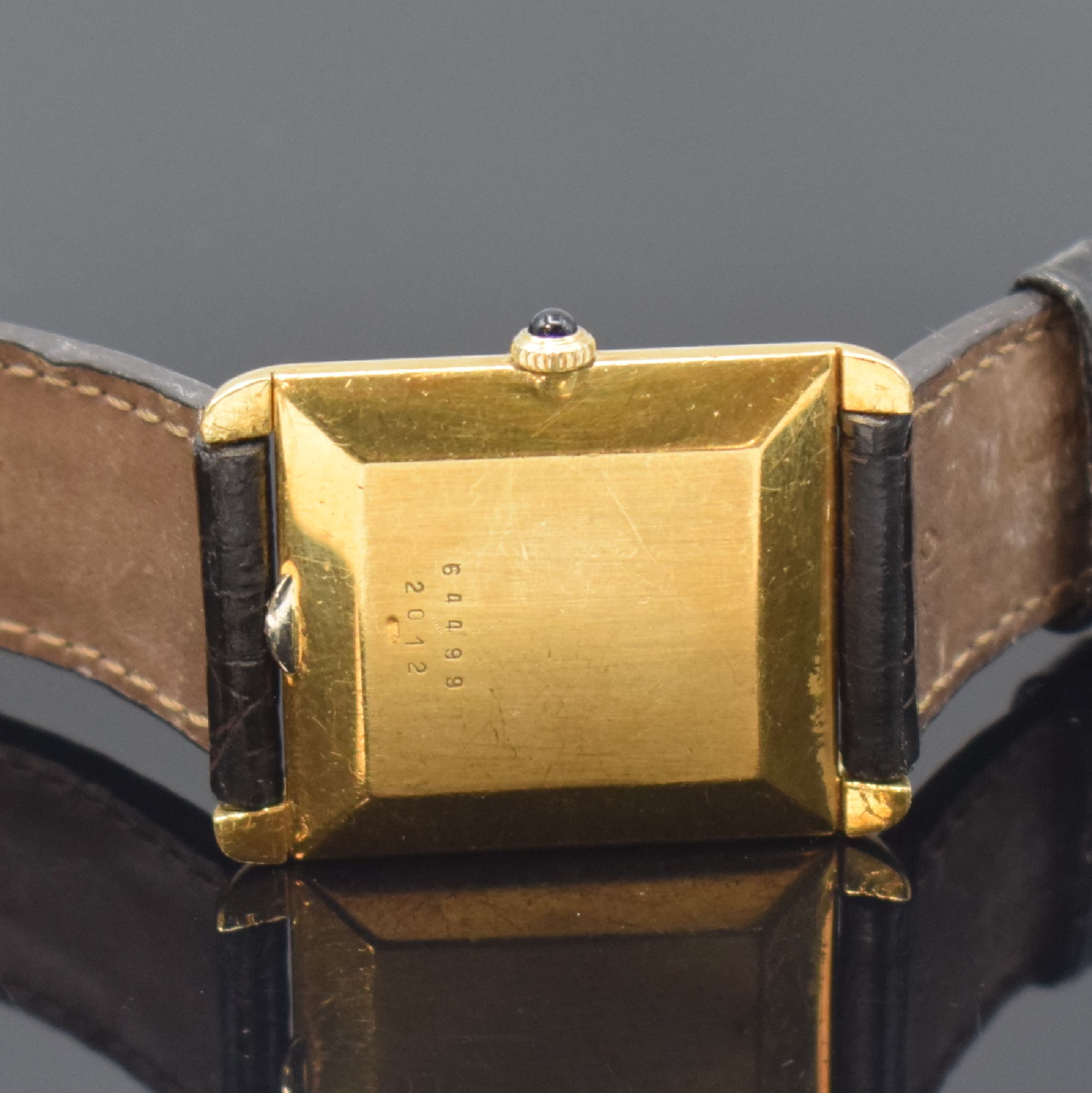 Detail c: CHOPARD Armbanduhr in GG 750/000 Referenz 2012, Schweiz um 1980, Handaufzug, 2-teil. Geh., Boden aufgedr., Schmuckkrone, emailfarb. Zifferbl. m. ...