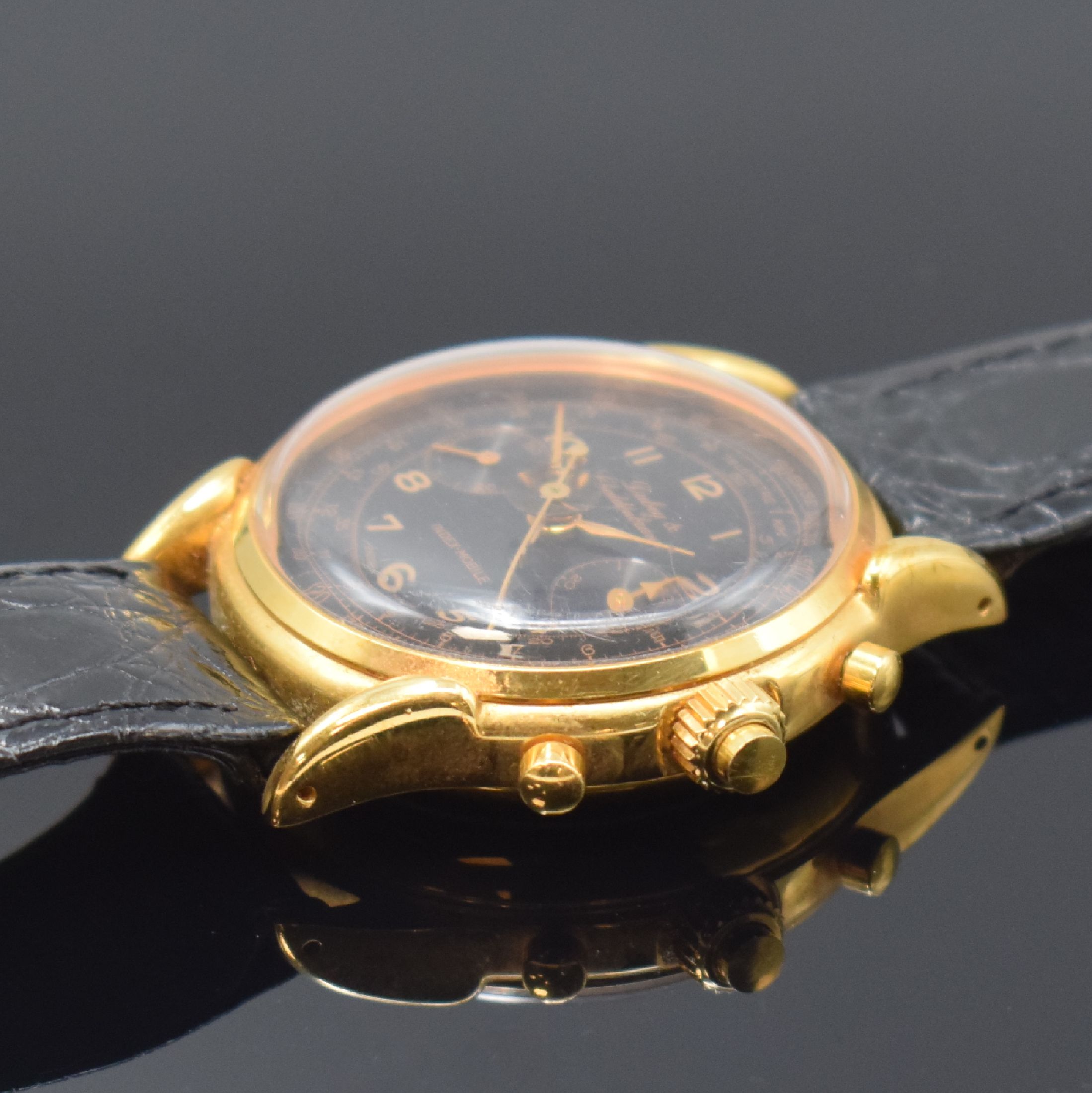 Detail b: DUBEY & SCHALDENBRAND Index-Mobile Semi- Rattrapante Armbandchronograph, Schweiz um 1960/1990, Handaufzug, aus Restbeständen montierte Werke von ca. ...