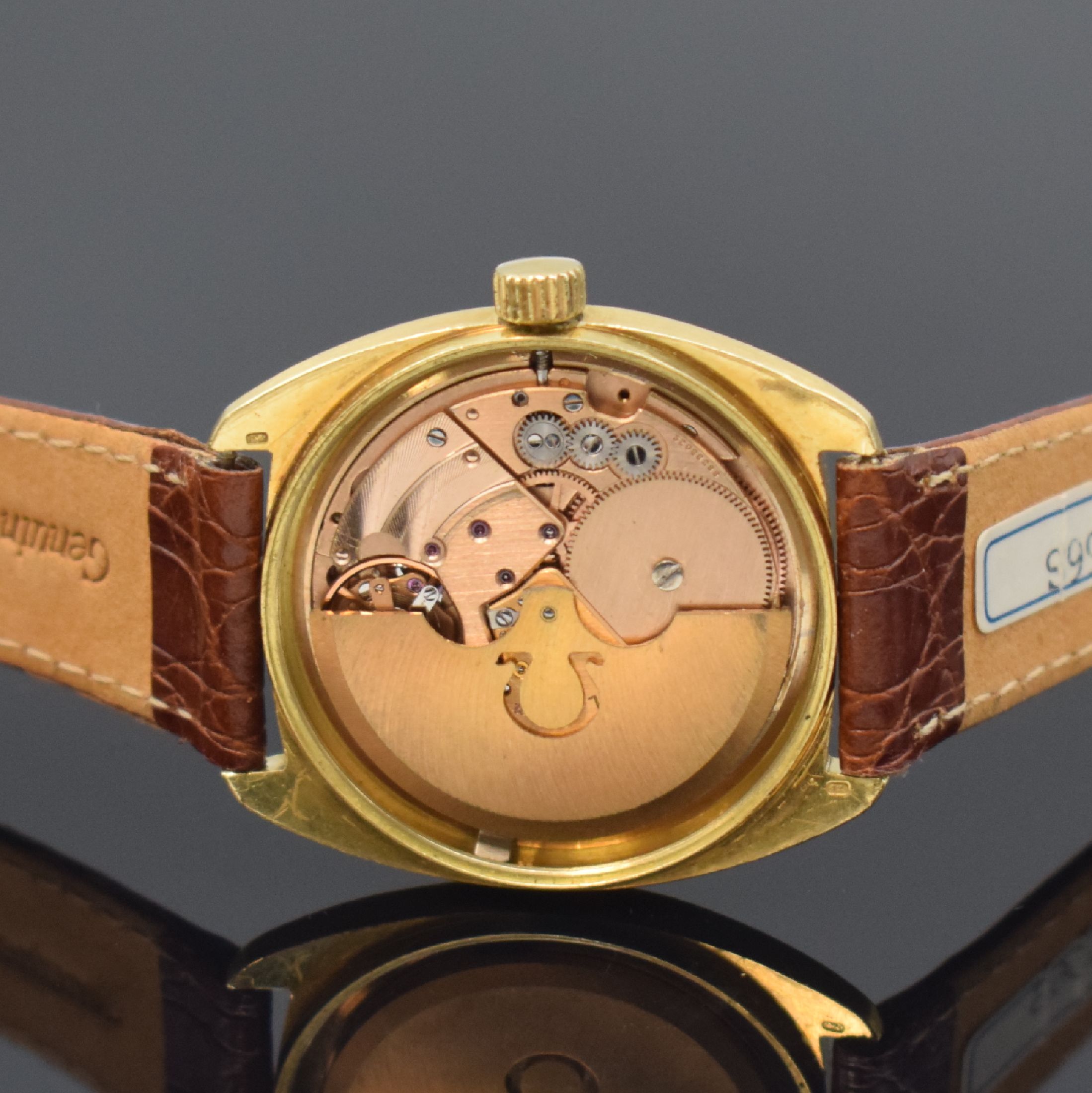 Detail d: OMEGA Constellation Herrenarmbanduhr Chronometer in GG 750/000 Referenz 168.053, Schweiz um 1970, Automatik, Boden verschr. (Gewinde zu rep.), ...