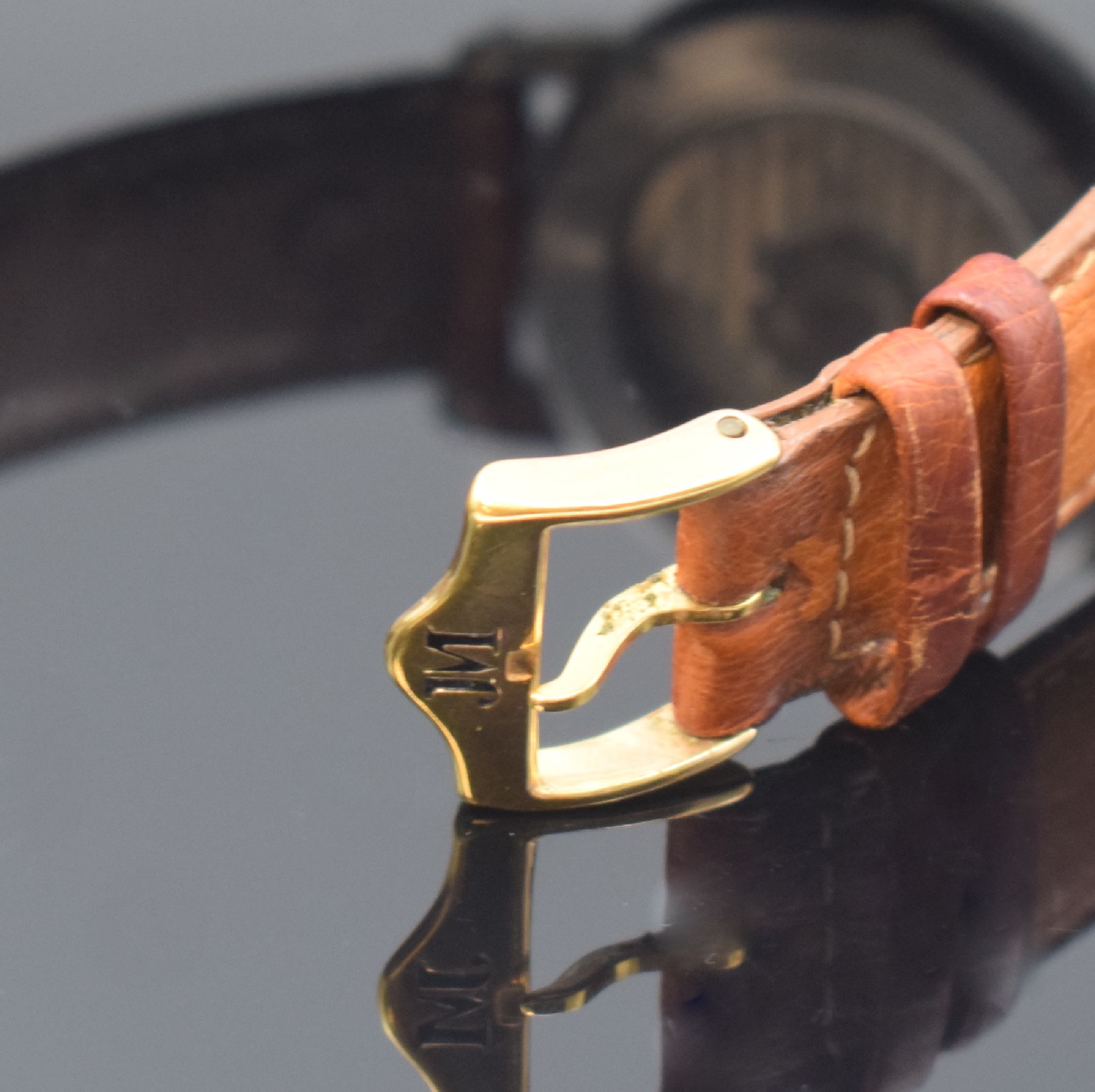 Detail b: JEAN MARCEL Innovation 2000 Herrenarmbanduhr mit Vollkalender in Stahl/Gold, Schweiz um 1997, Automatik, beids. vergl. Geh., Boden 4- fach verschr., ...