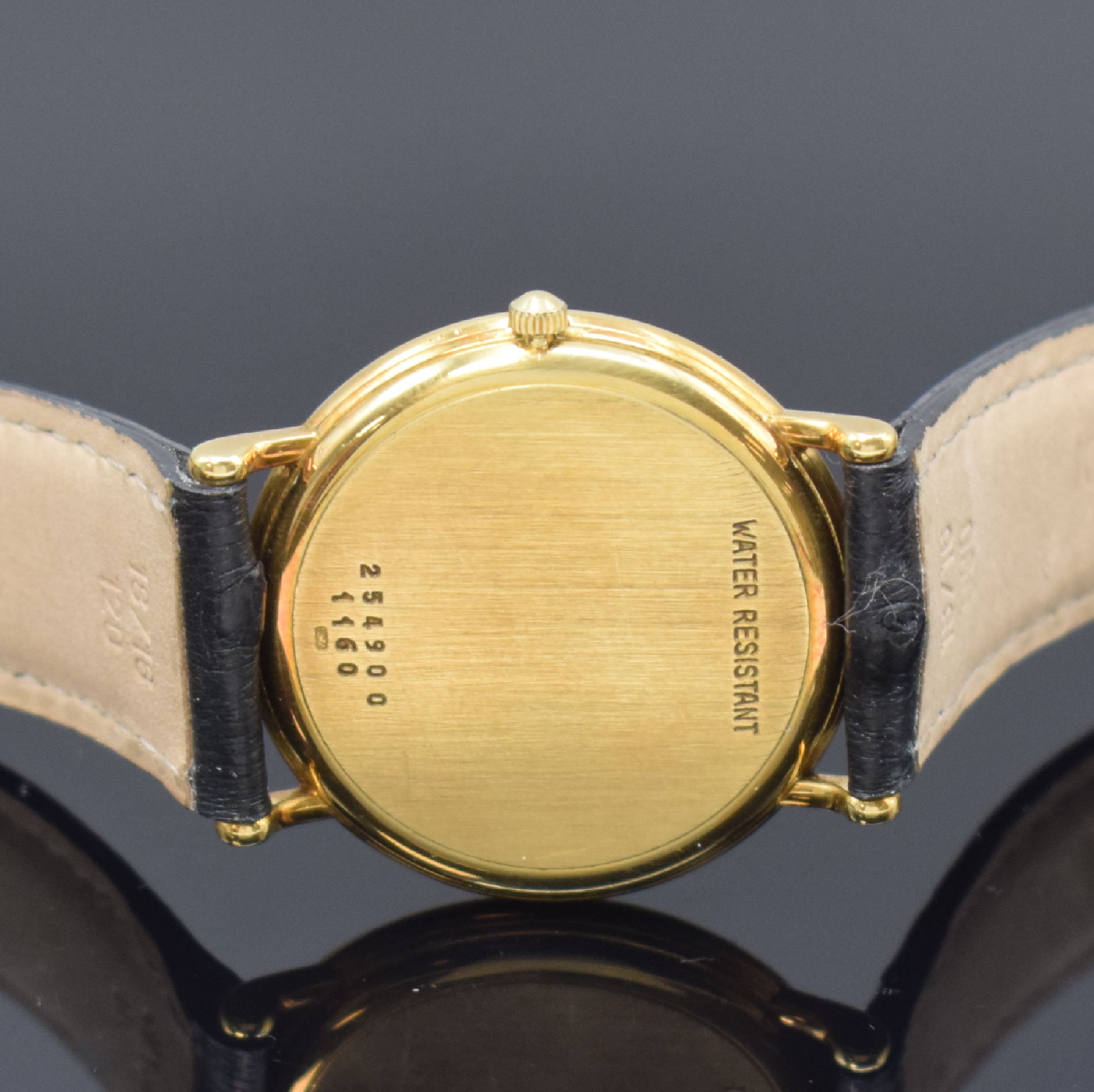 Detail c: CHOPARD Armbanduhr in GG 750/000 Referenz 1160, Schweiz um 1980, Handaufzug, 2-teil. Geh., Boden aufgedr., emailfarb. Zifferbl. m. röm. Std., verg. ...