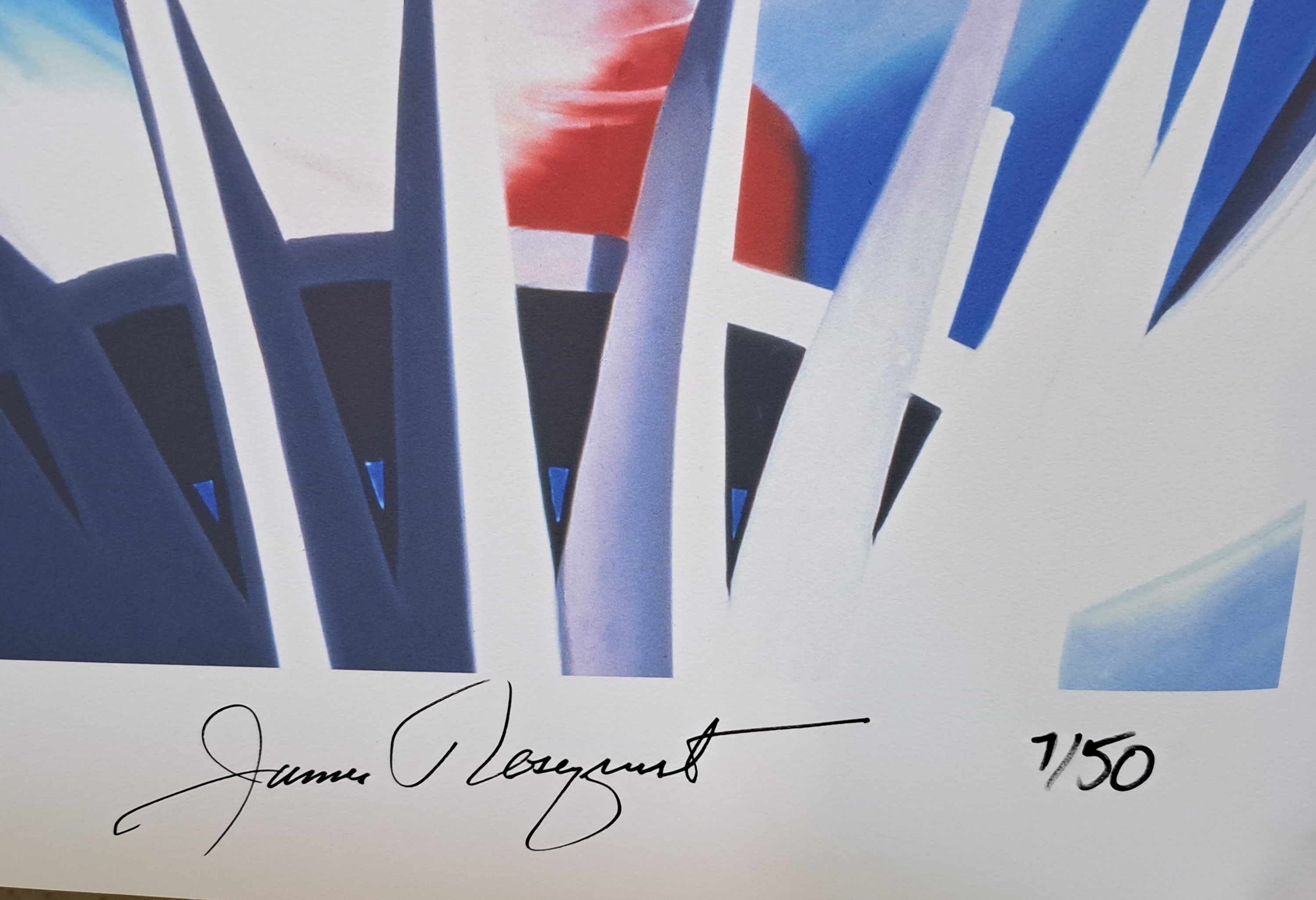 Detail a: James Rosenquist, 1933-2017, Farb- Pigmentdruck auf dickem Aquarell Papier und num.13/50, aus 2014, ca. 70x200 cm, unter Glas, Rahmen: 77x205 mit ...
