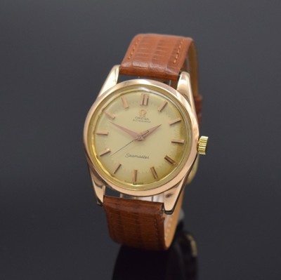 OMEGA Seamaster "Big Logo" seltene Herrenarmbanduhr Referenz 2575 SC in RG 750/000, Automatik, Schweiz um 1958, Boden aufgedr., ...