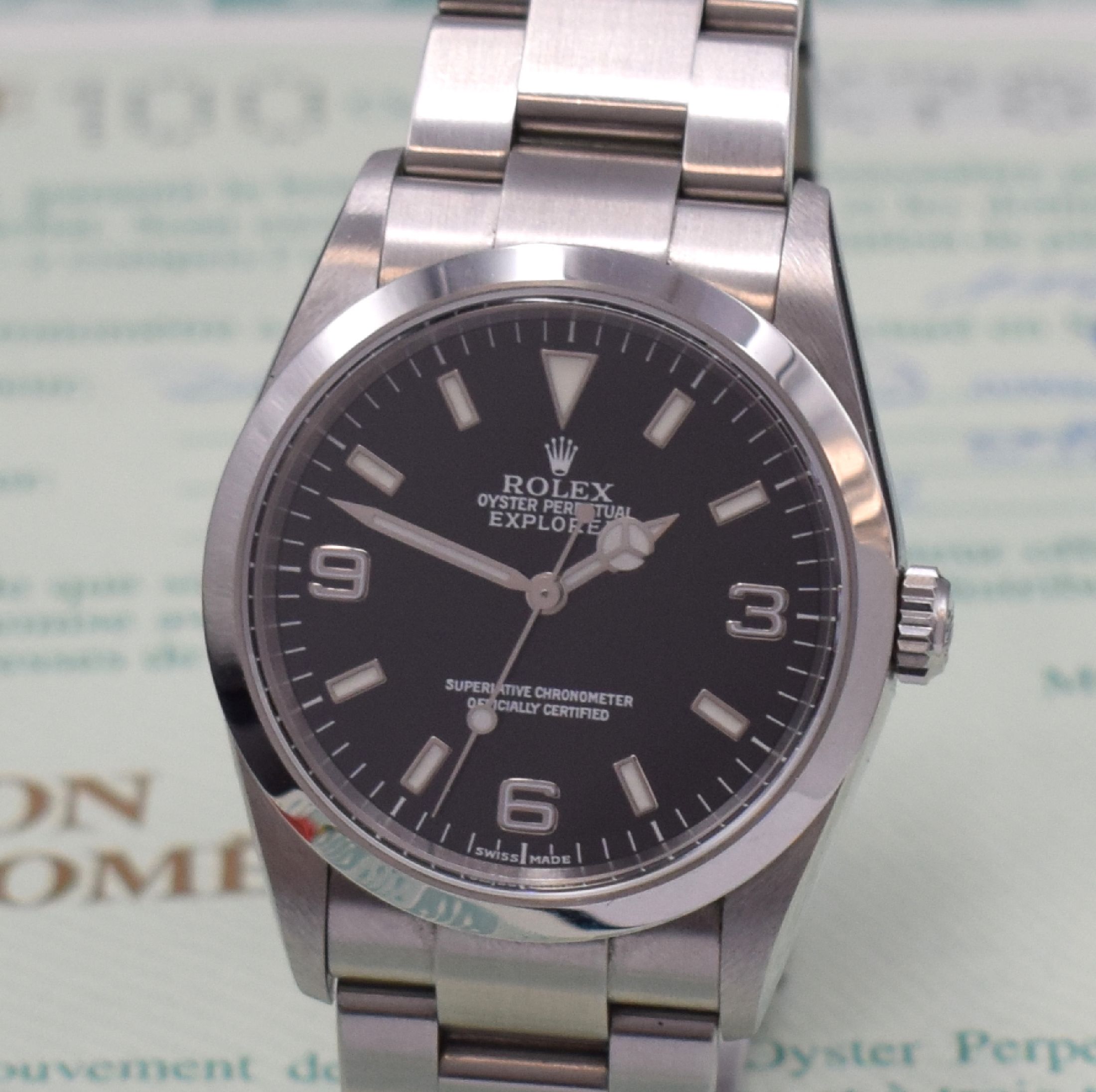Detail a: ROLEX Herrenarmbanduhr Oyster Perpetual Explorer I Referenz 114270, Automatik, K-Serie, LC 100, Chronometer der Superlative in Edelstahl inkl. ...