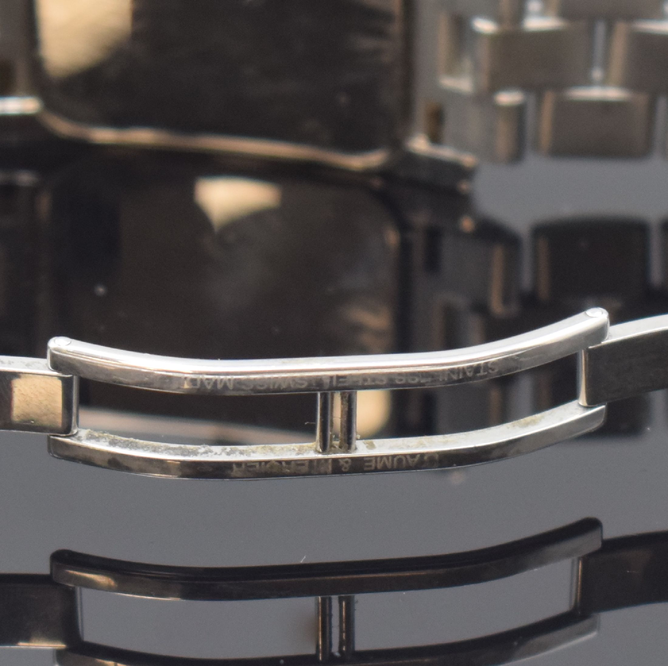 Detail b: BAUME & MERCIER Armbanduhr Serie Hampton Referenz MV045063, Schweiz um 2002, quarz, Edelstahlgeh. inkl. Gliederband m. dopp. Faltschließe, ...