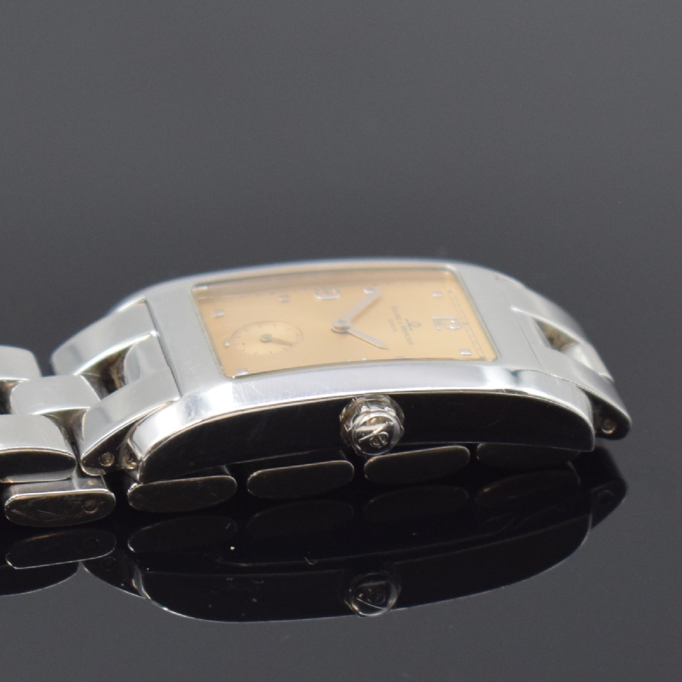 Detail c: BAUME & MERCIER Armbanduhr Serie Hampton Referenz MV045063, Schweiz um 2002, quarz, Edelstahlgeh. inkl. Gliederband m. dopp. Faltschließe, ...