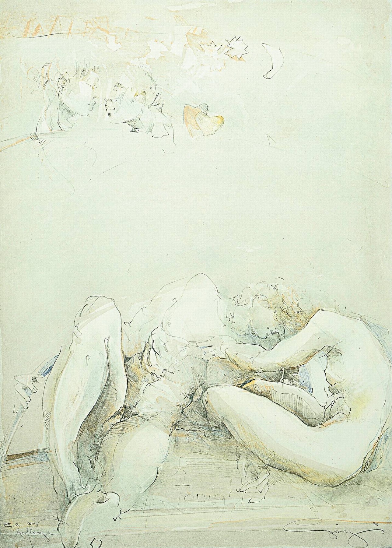 Jürgen Görg, geb. 1951 Dembach, 3 Farblithographien, Figurengruppen, je handsigniert und datiert 1987 (Ed. 189/190), 1988 (Ed. e.a.) und 1998 (Ed. ...