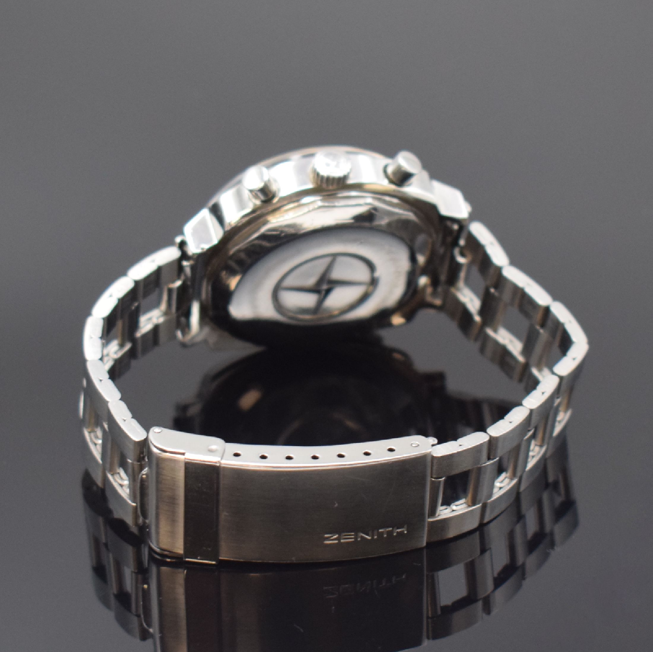Detail b: ZENITH Super Sub Sea seltene Herrenarmbanduhr mit Chronograph Referenz A3736 in Stahl, Schweiz um 1968, Handaufzug, massives Gehäuse o. Geh.-Nr., ...