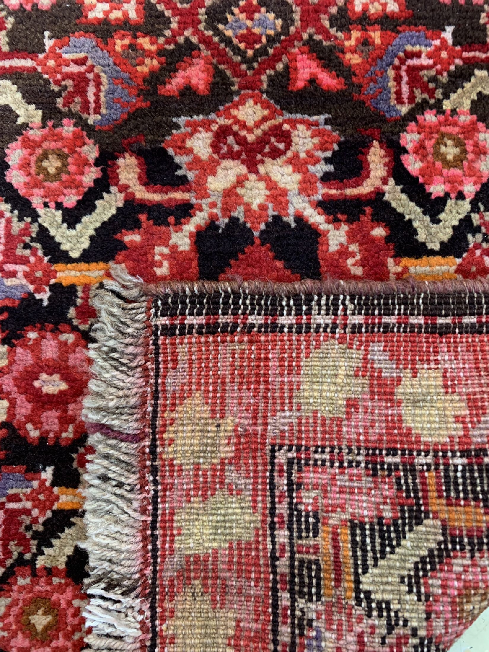 Detail d: Karabagh alt, Kaukasus, um 1940, Wolle auf Wolle, ca. 477 x 107 cm, EHZ: 2-3