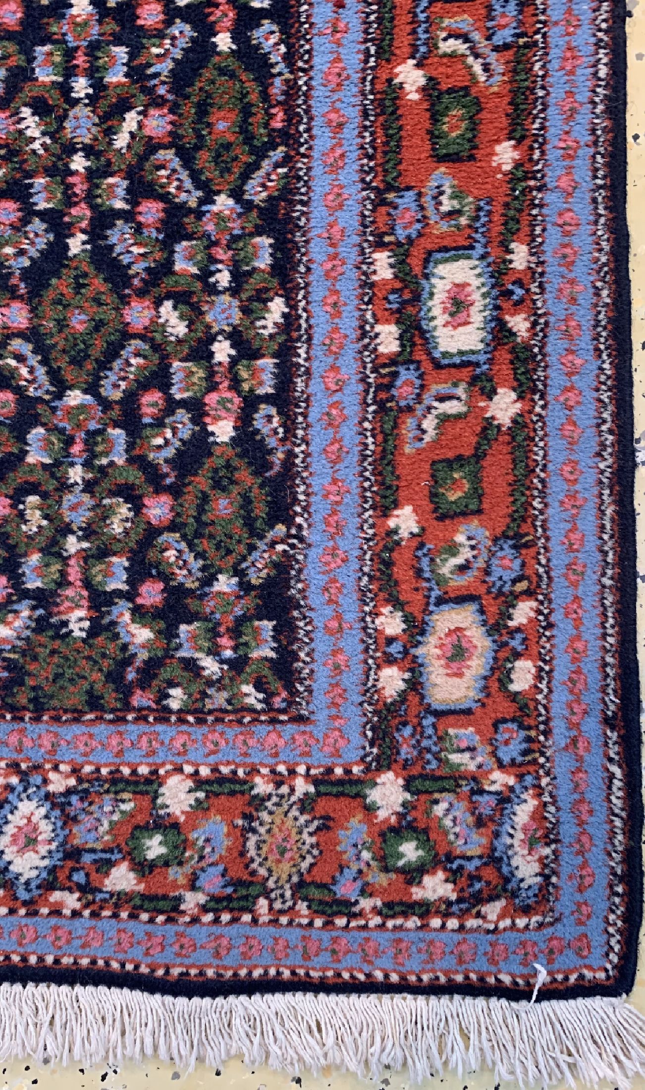 Detail a: Senneh alt, Persien, ca. 60 Jahre, Wolle auf Baumwolle, ca. 298 x 82 cm, EHZ: 1-2