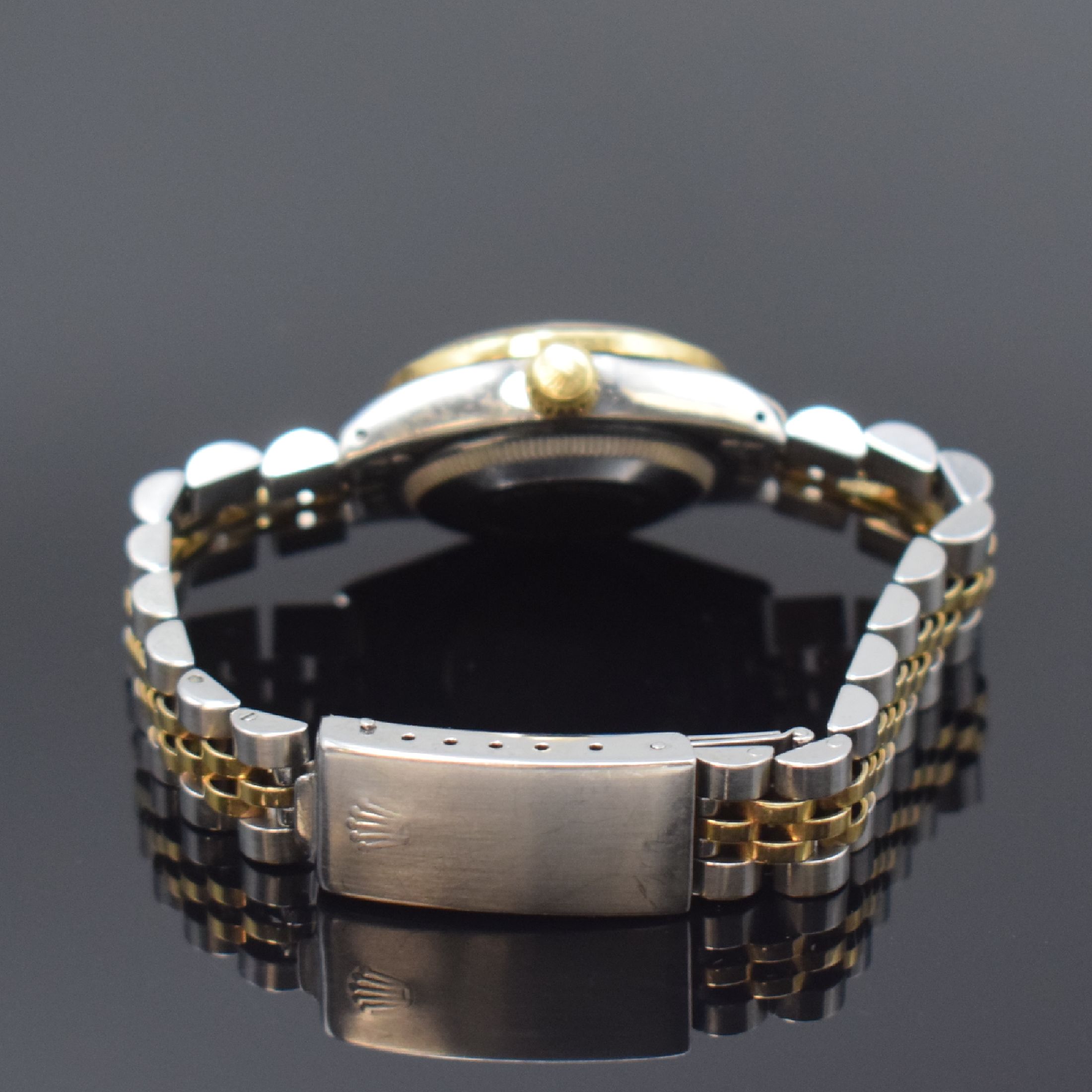 Detail b: ROLEX Damenarmbanduhr Oyster Perpetual Date Referenz 6917, Automatik, Schweiz um 1979, Edelstahl/Gold kombiniert inkl. Jubileeband, Boden und Krone ...