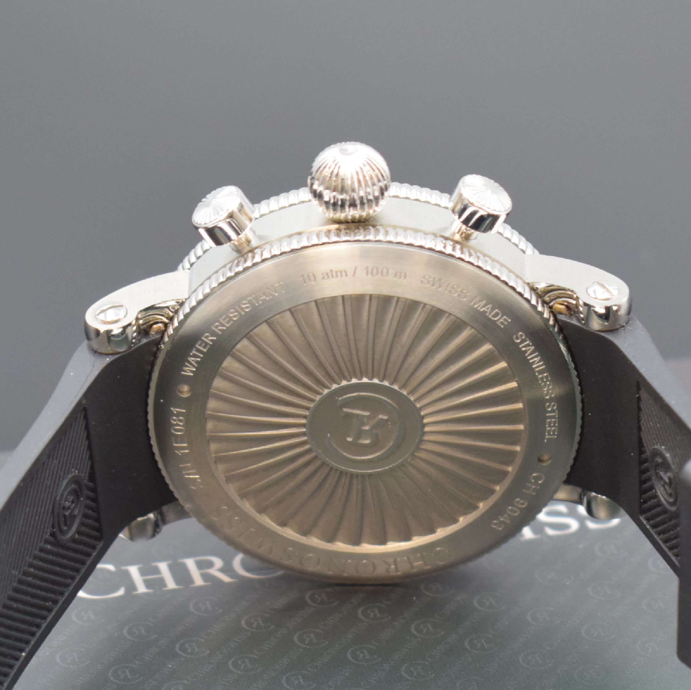 Detail d: CHRONOSWISS nahezu neuwertiger Armbandchronograph Timemaster Skeleton Referenz CH9043S-BK, Automatik, Edelstahlgeh. inkl. orig. Kautschukband m. ...