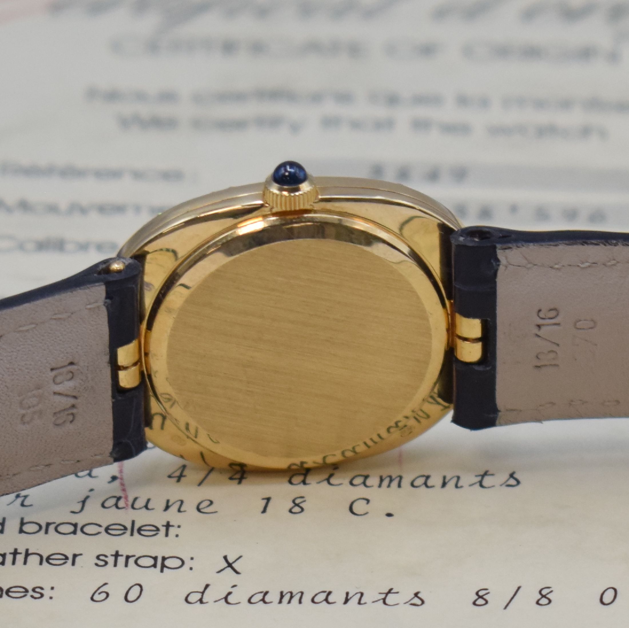 Detail f: PATEK PHILIPPE Damenarmbanduhr Ellipse d´Or Referenz 3849 in GG 750/000, Handaufzug, 3- teil. Geh., Boden und mit Diamanten bes. Glasrand aufgedr., ...