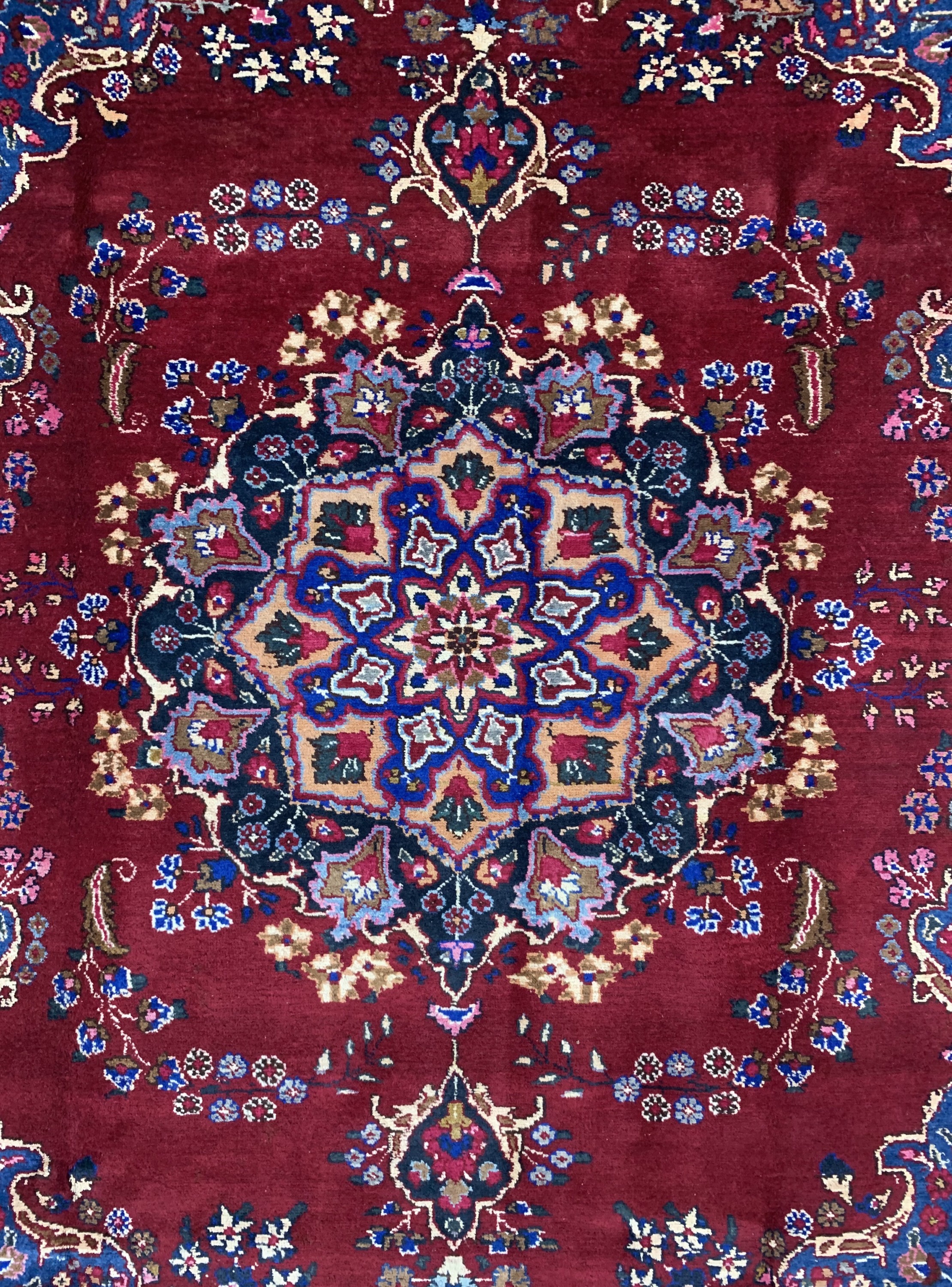 Detail b: Sabsewar, Persien, ca. 50 Jahre, Wolle auf Baumwolle, ca. 295 x 195 cm, EHZ: 2
