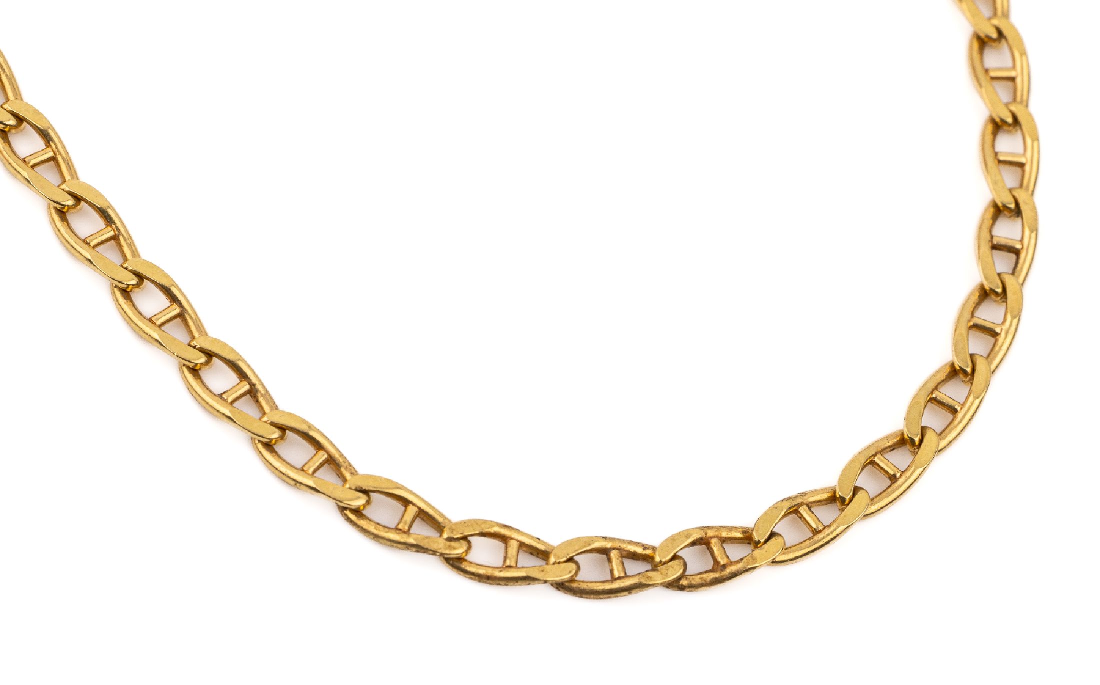 18 kt Gold Kette, GG 750/000, ca. 40.6 g, L. ca. 88 cm, Karabinerschließe