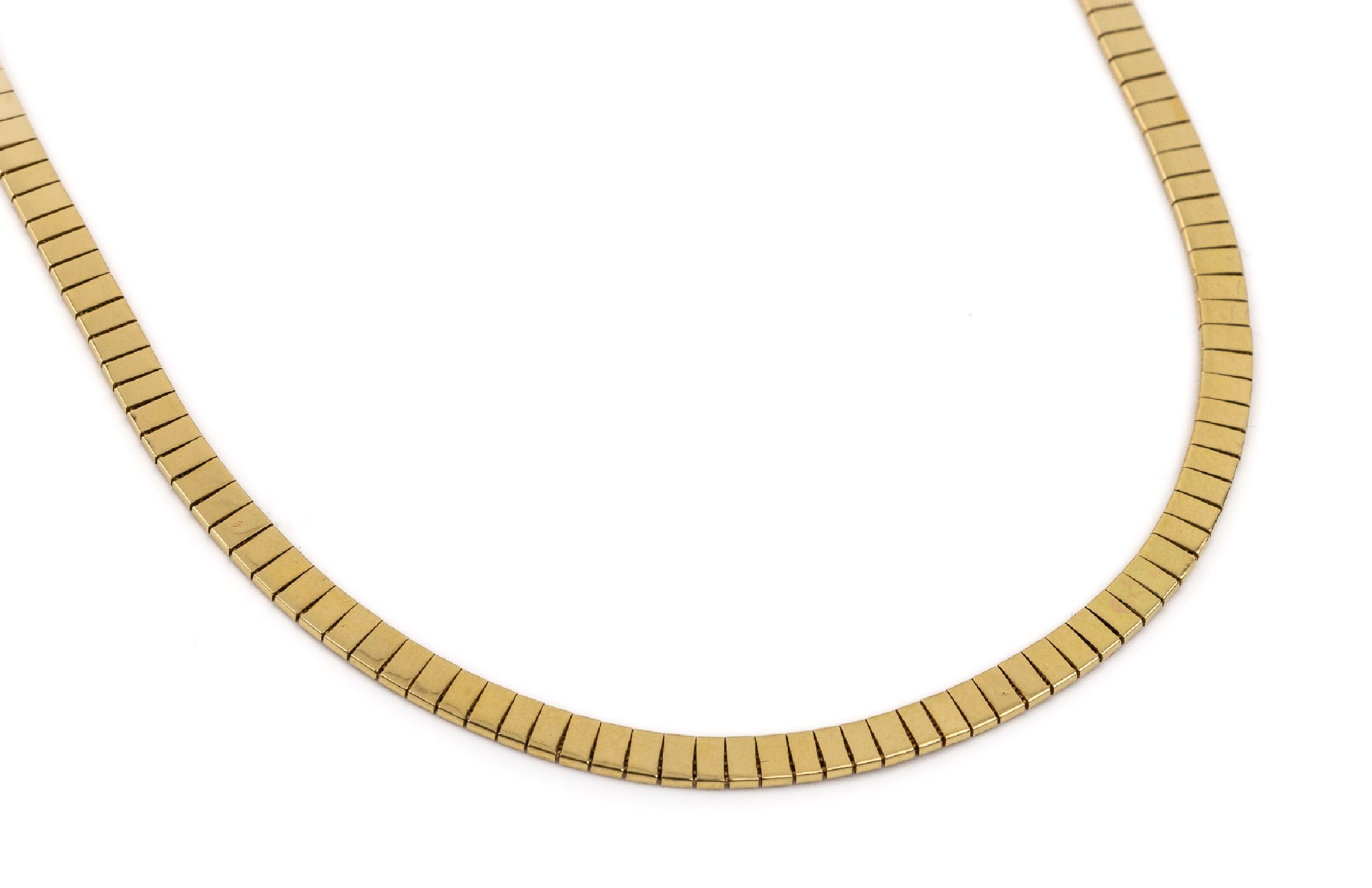 14 kt Gold Collier, GG 585/000, ca. 21.2 g, L. ca. 44 - 50 cm, Federring- schließe