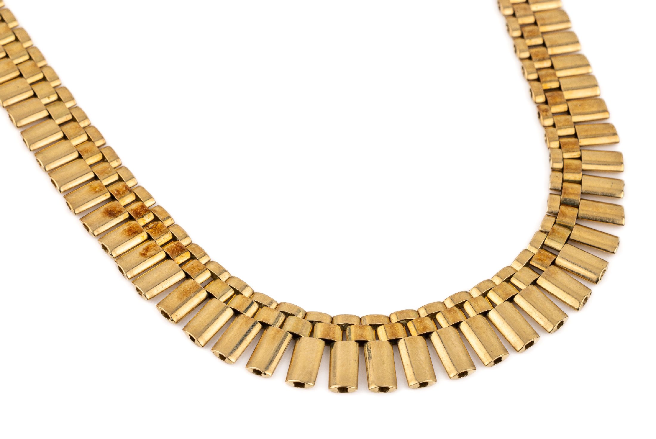 14 kt Gold Collier, GG 585/000, ca. 57.9 g,L. ca. 49 cm, verlaufend, Kastenschloss mit Sicherheitsacht