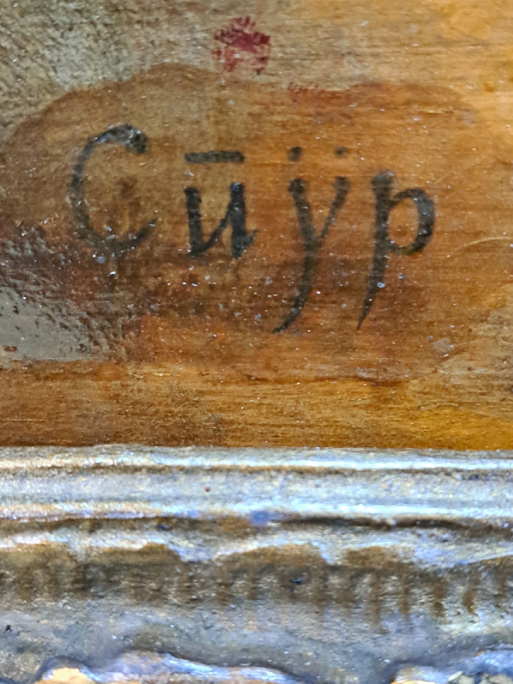 Detail a: Maler aus der Familie Cuyp, Niederlande, 17. Jh., rechts unten signiert, Granida und Daifilo, die Darstellung behandelt eine Szene aus dem ersten Akt ...