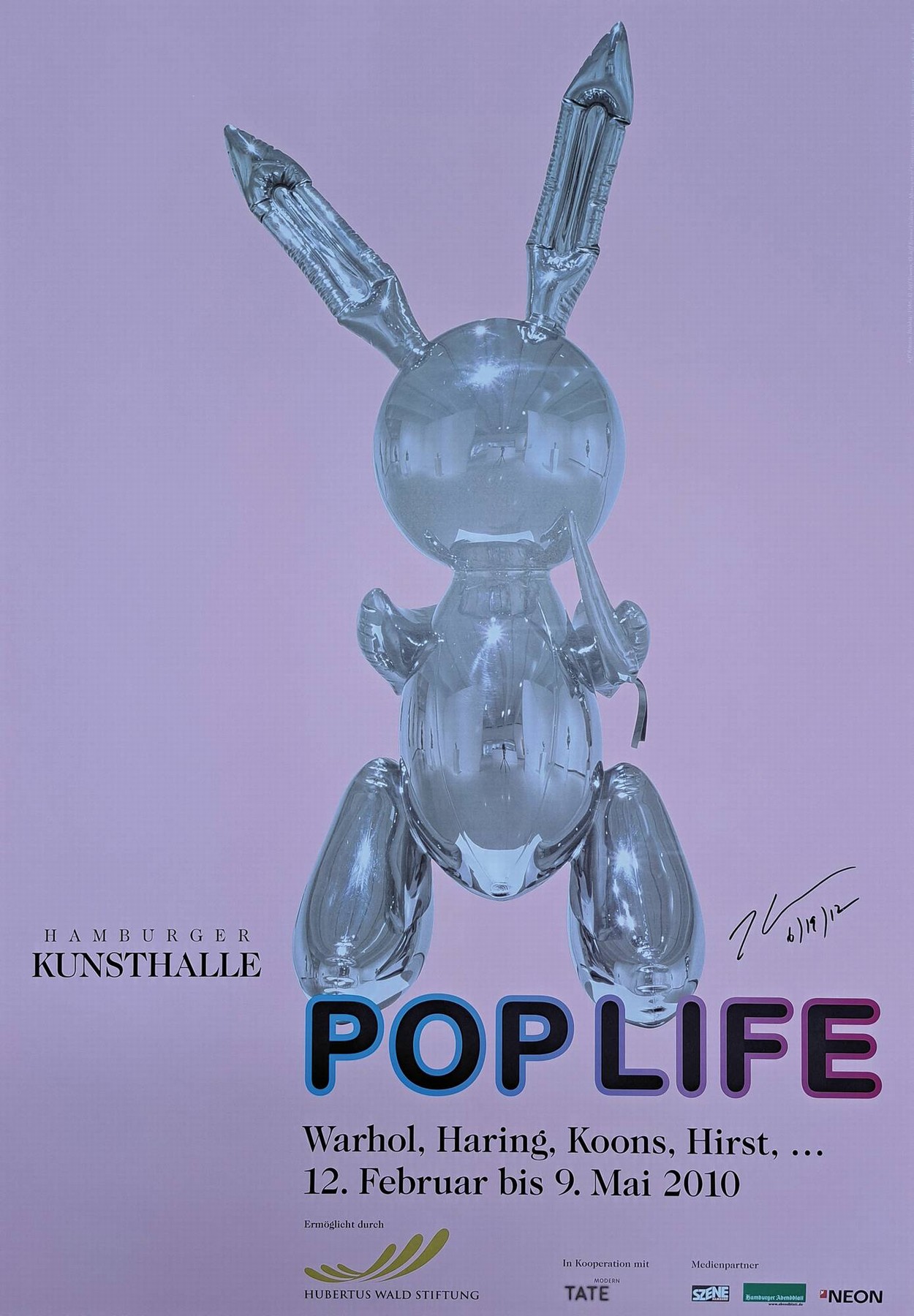 Jeff Koons, geb. 1955, Ofsettlitho, Hamburger Kunsthalle 2010, handsign., dat. ca. 84x59,5 cm