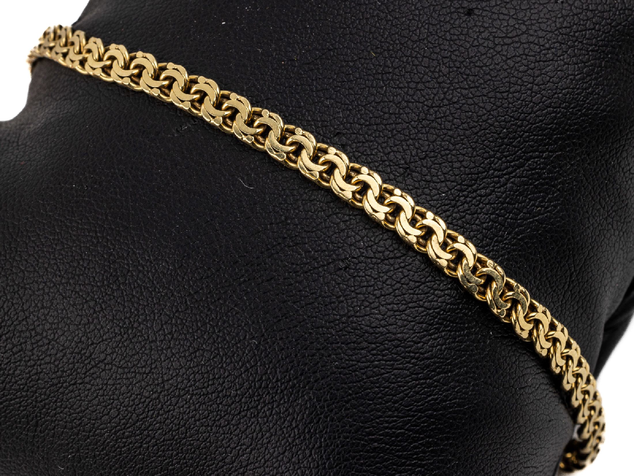 14 kt Gold Armband, GG 585/000, L. ca. 19.5cm, Karabinerschließe, ca. 7.2 g