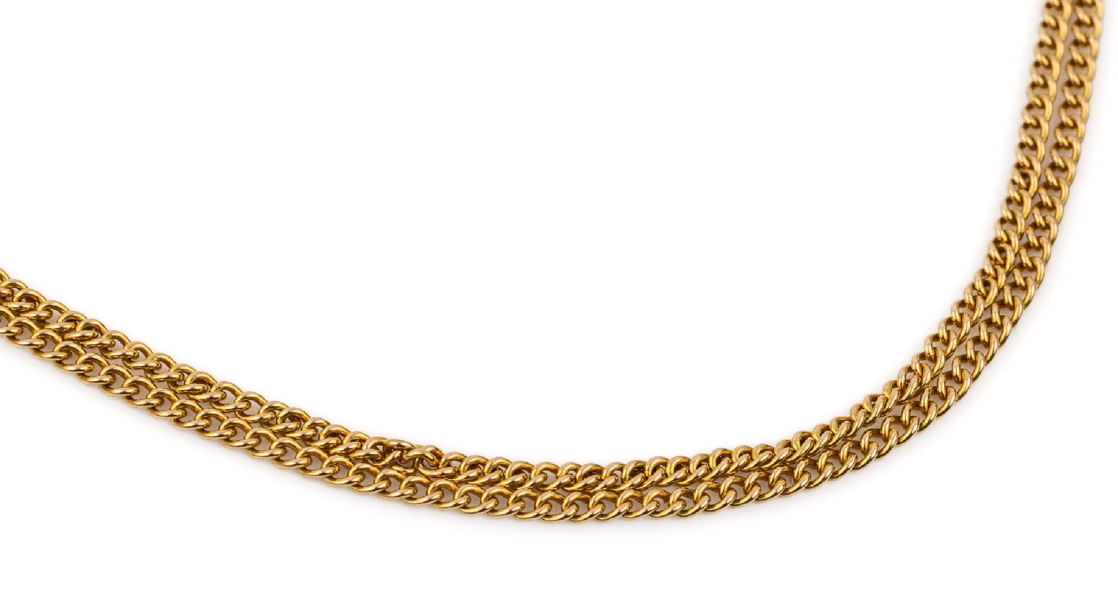 14 kt Gold Uhrenkette, ca. 31.2 g, GG 585/ 000, L. ca. 79 cm, Karabiner