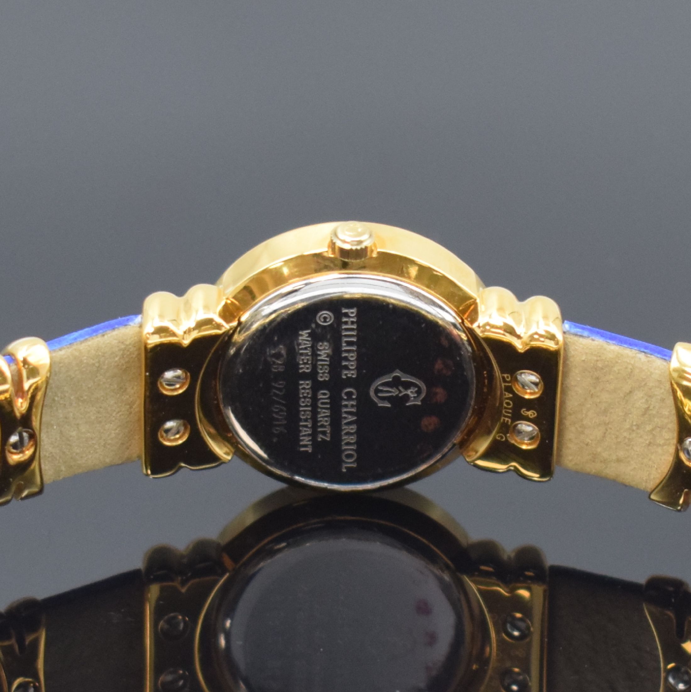 Detail c: PHILIPPE CHARRIOL St. Tropez ungetragene Damenarmbanduhr Referenz S28.92, Schweiz um 1995, quarz, verg. Gehäuse, Stahlboden aufgedr., orig. ...