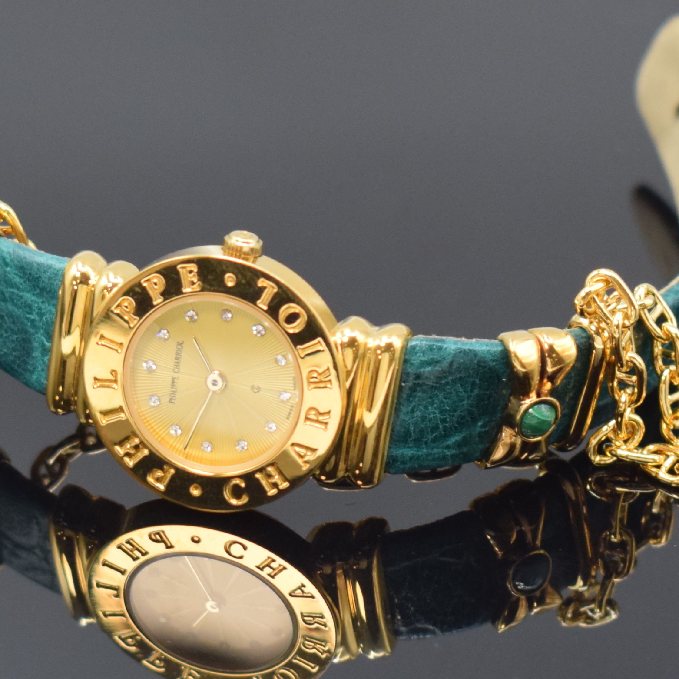 Detail c: PHILIPPE CHARRIOL St. Tropez ungetragene Damenarmbanduhr Referenz S28.92, Schweiz um 1995, quarz, verg. Gehäuse, Stahlboden aufgedr., orig. ...