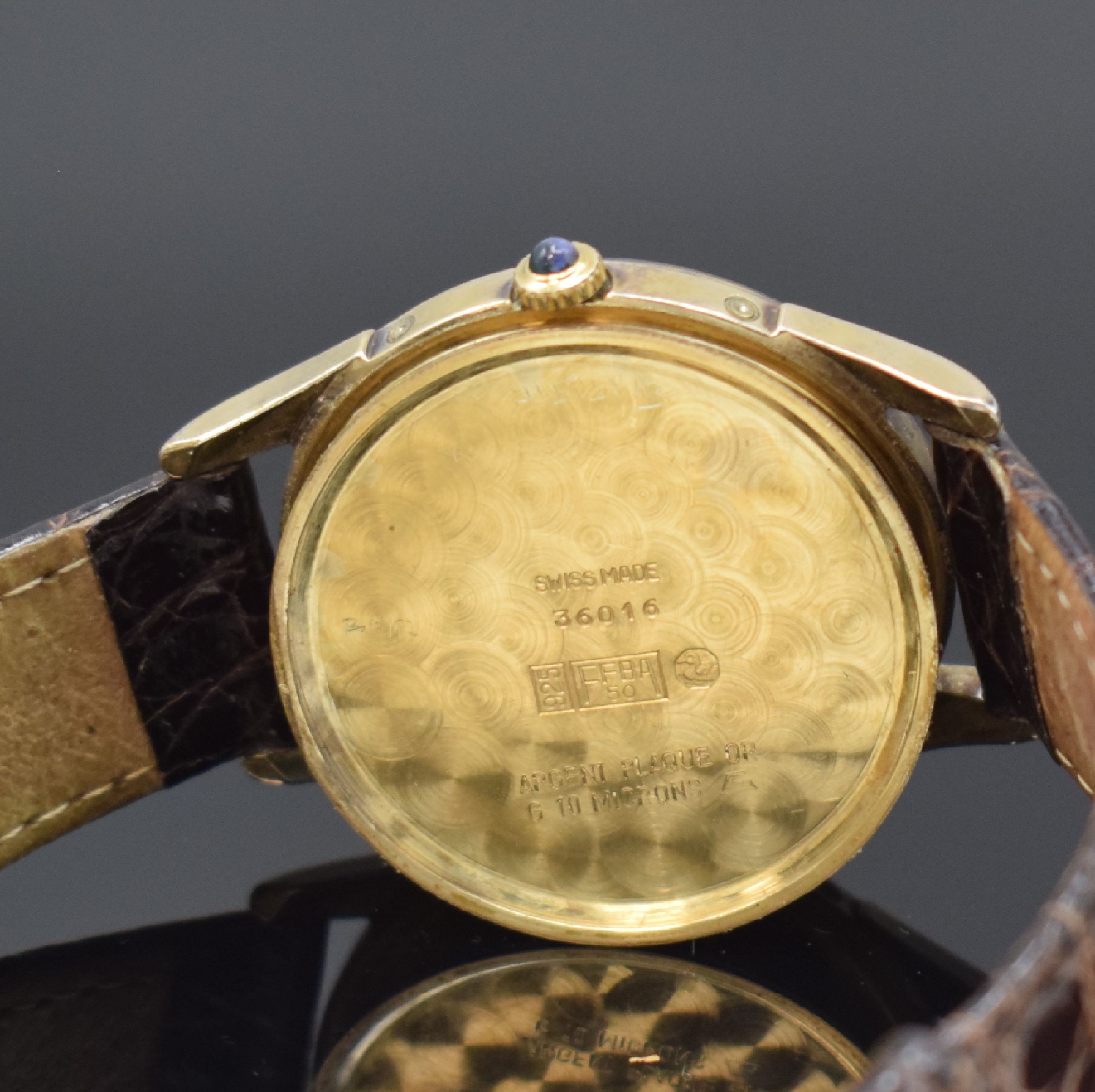 Detail f: EBERHARD & Co Edition Antiquite auf 499 Stück limitierte Herrenarmbanduhr Kaliber Venus 203 mit Vollkalender, Schweiz 1987, Handaufzug, 3-teiliges, ...