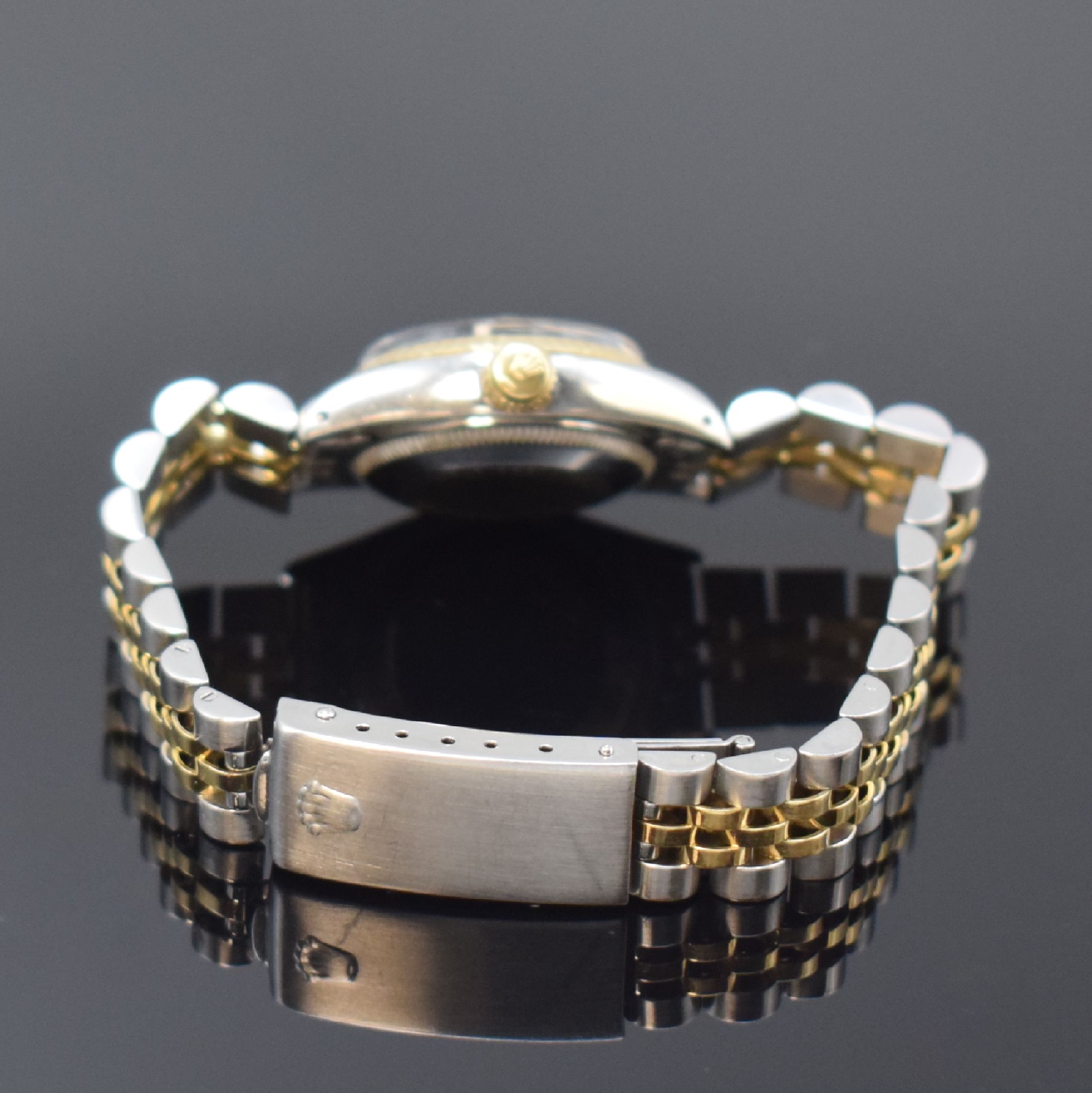 Detail b: ROLEX Date Damenarmbanduhr Referenz 6917 in Edelstahl und Gold, Schweiz um 1978, Automatik, verschr. Oystergeh., Jubileeband m. Faltschl., gold. ...
