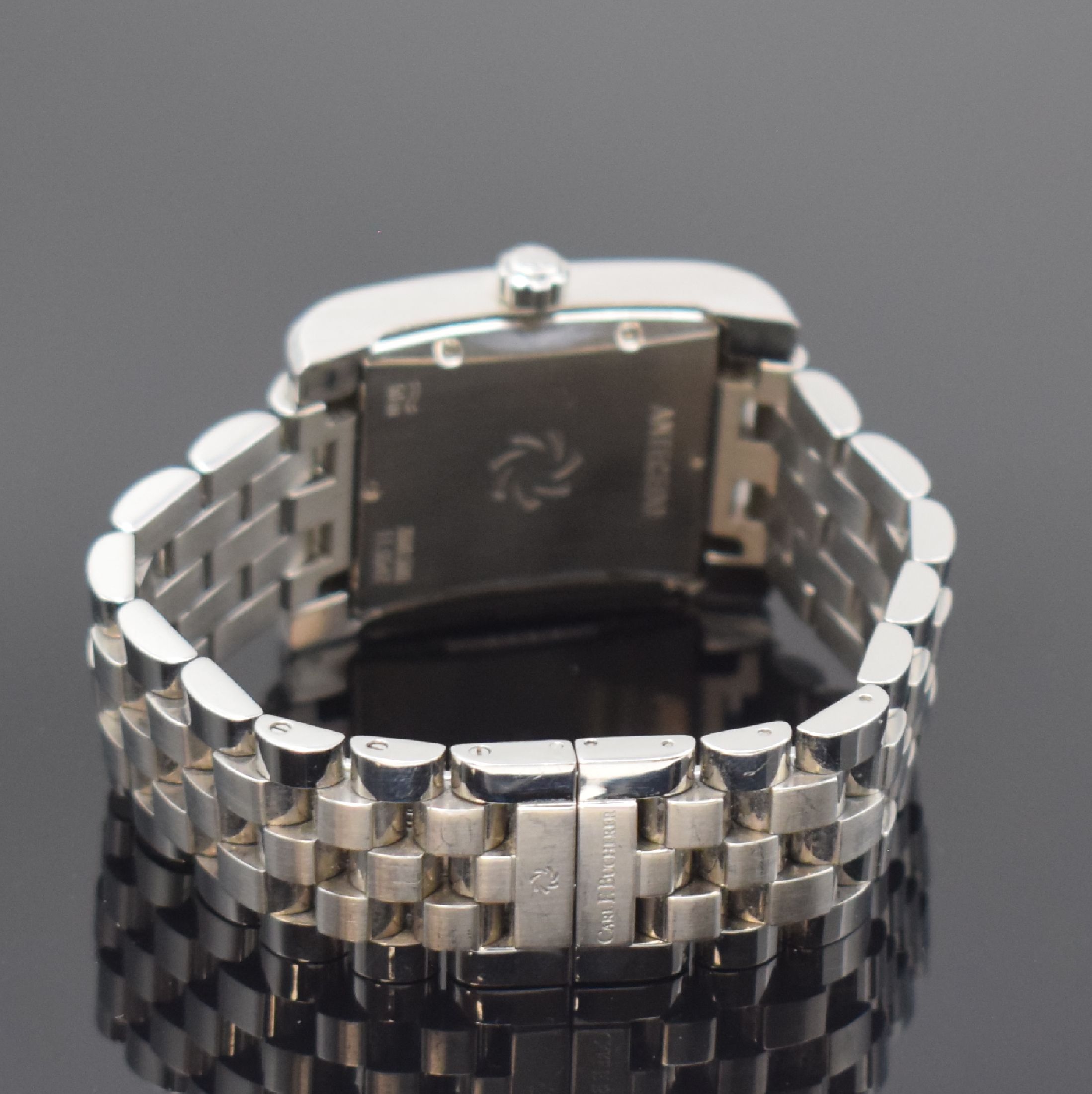 Detail b: CARL.F. BUCHERER Antecedo Armbanduhr in Stahl/ Stahlband, Schweiz um 2015, Automatik, 6- fach verschr. Geh., silb. Strukturzifferbl., silb. ...