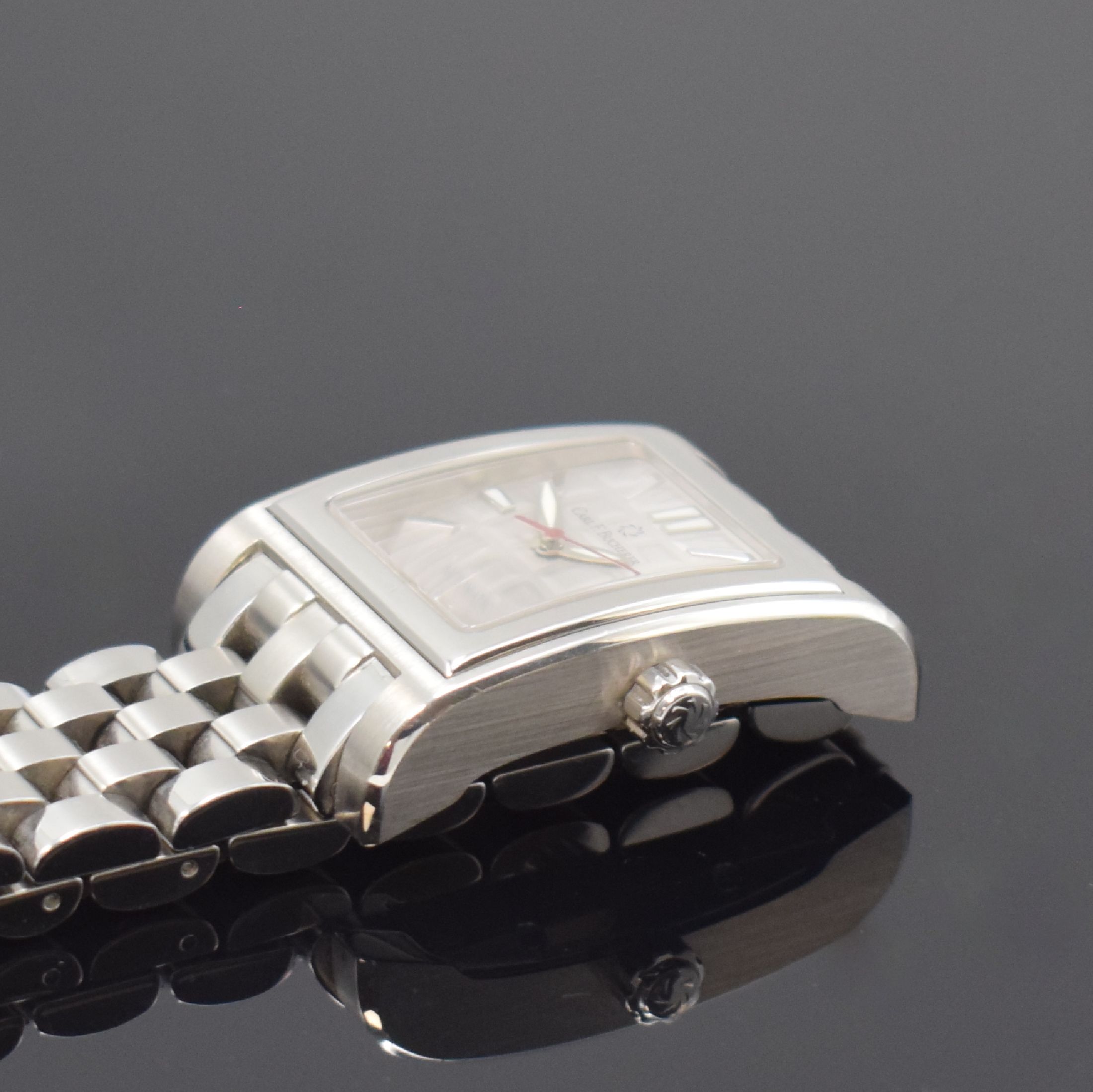 Detail c: CARL.F. BUCHERER Antecedo Armbanduhr in Stahl/ Stahlband, Schweiz um 2015, Automatik, 6- fach verschr. Geh., silb. Strukturzifferbl., silb. ...