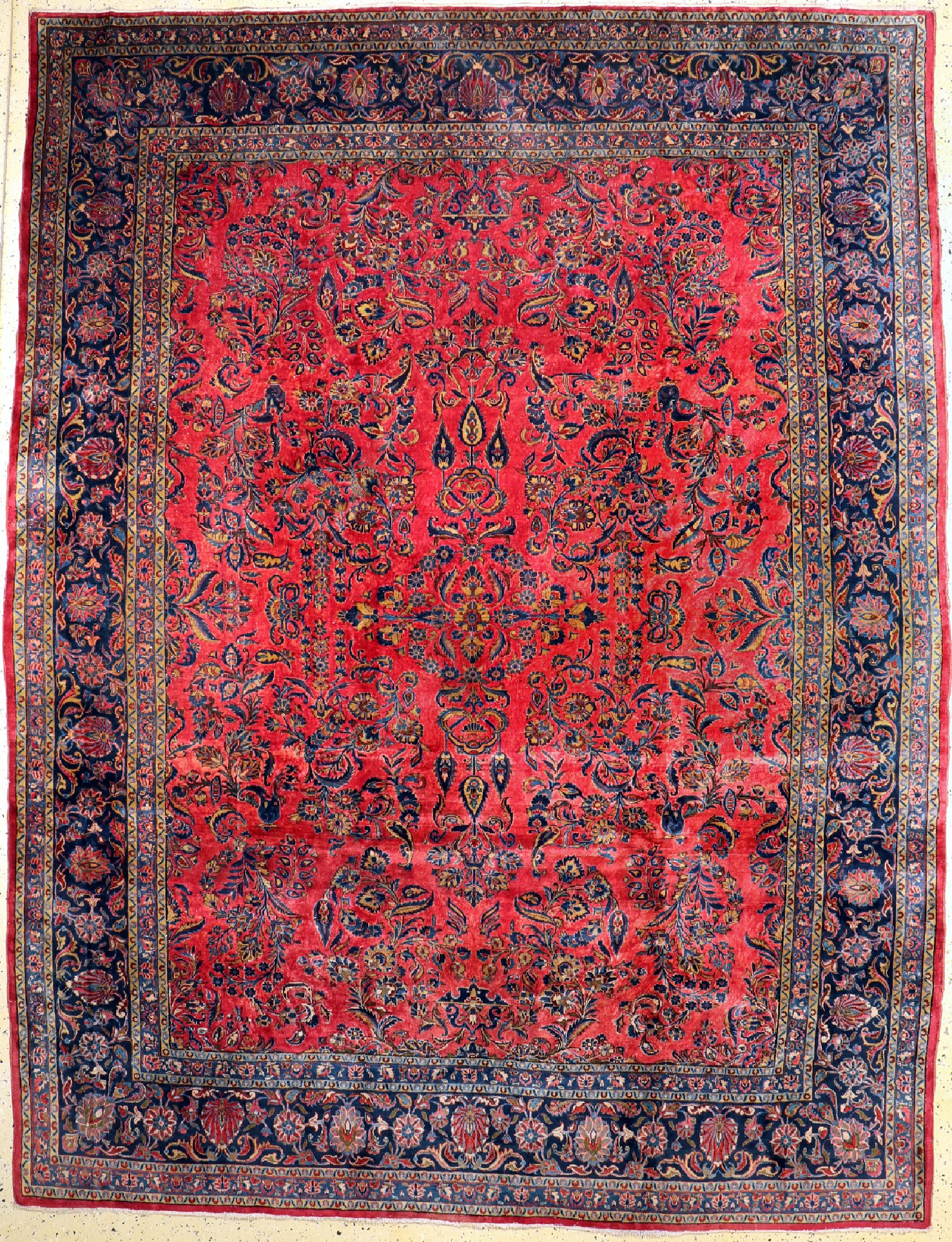 Us Re-Import Sarogh fein, Persien, um 1920,Korkwolle auf Baumwolle, ca. 359 x 262 cm, EHZ: 3