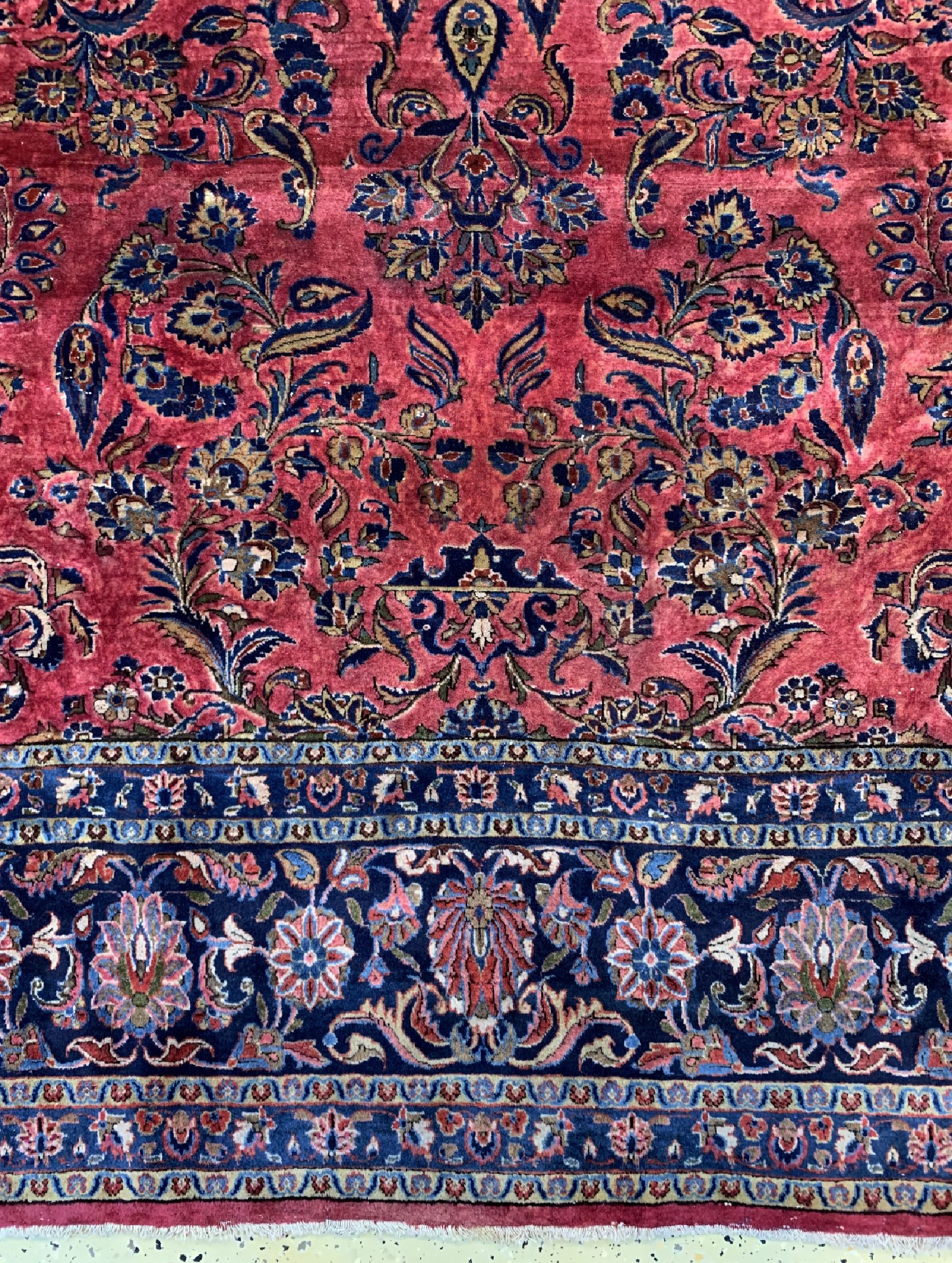 Detail b: Us Re-Import Sarogh fein, Persien, um 1920,Korkwolle auf Baumwolle, ca. 359 x 262 cm, EHZ: 3