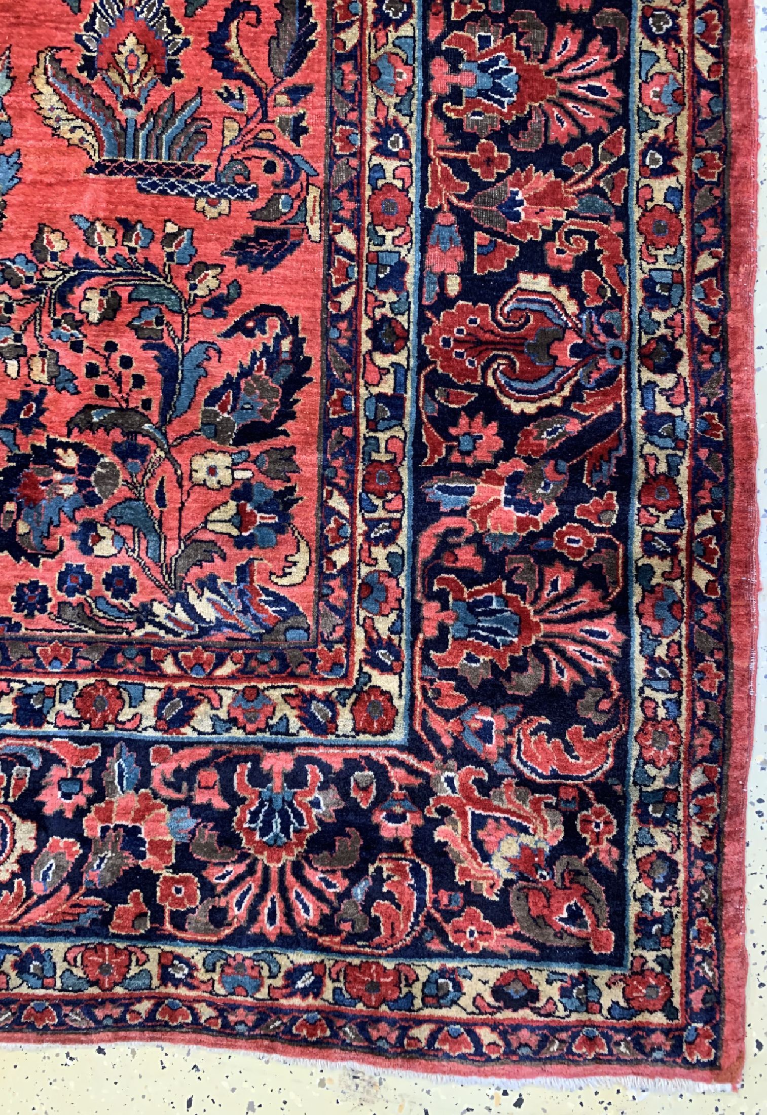 Detail a: Us Re-Import Sarogh, Persien, um 1920, Wolle auf Baumwolle, ca. 349 x 274 cm, EHZ: 2-3