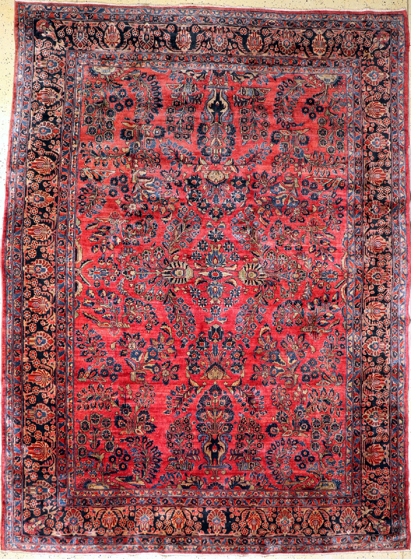Us Re-Import Sarogh fein, Persien, um 1920,Korkwolle auf Baumwolle, ca. 360 x 266 cm, EHZ: 2