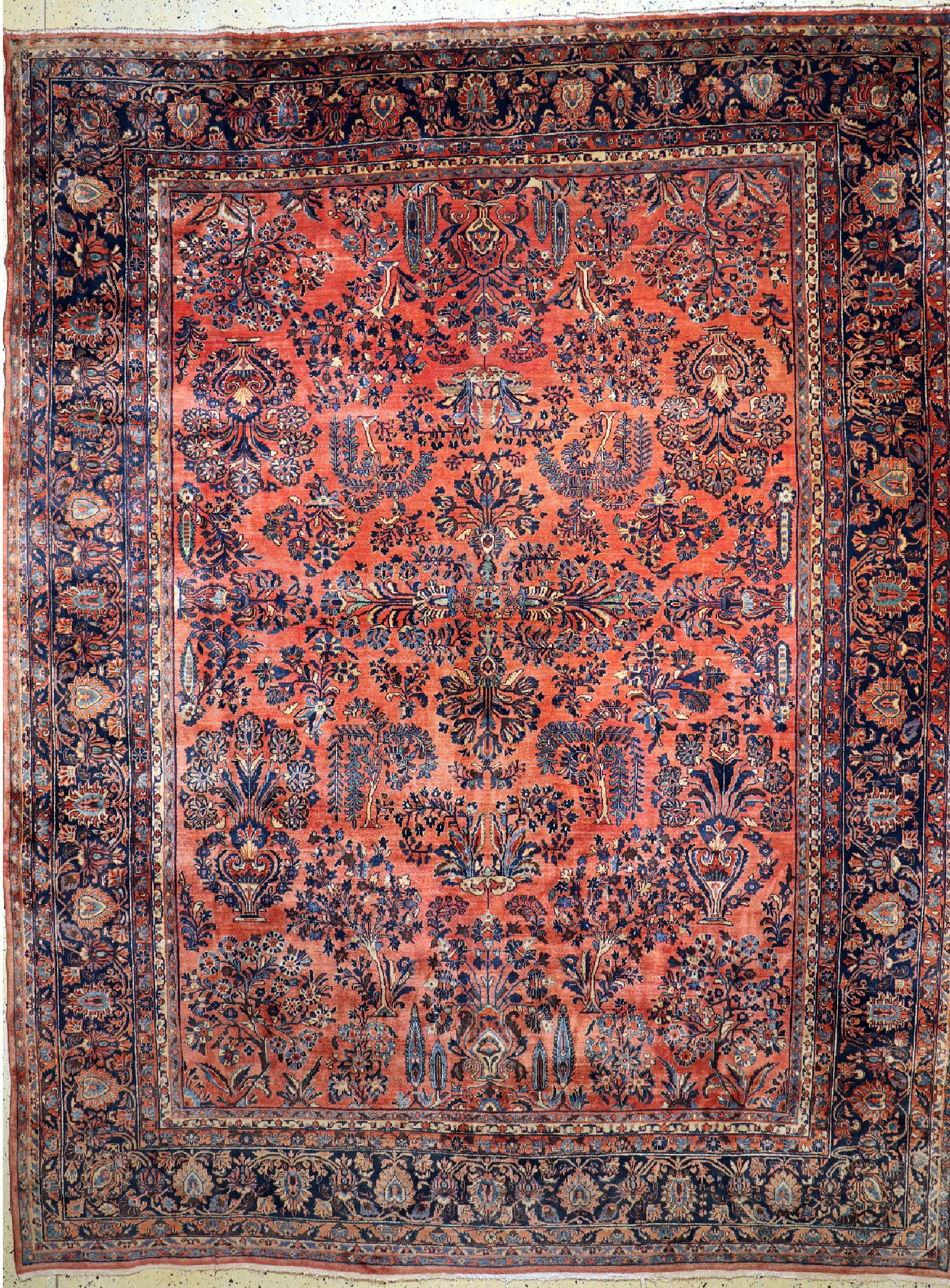 Us Re-Import Sarogh fein, Persien, um 1920,Korkwolle auf Baumwolle, ca. 396 x 308 cm, EHZ: 2