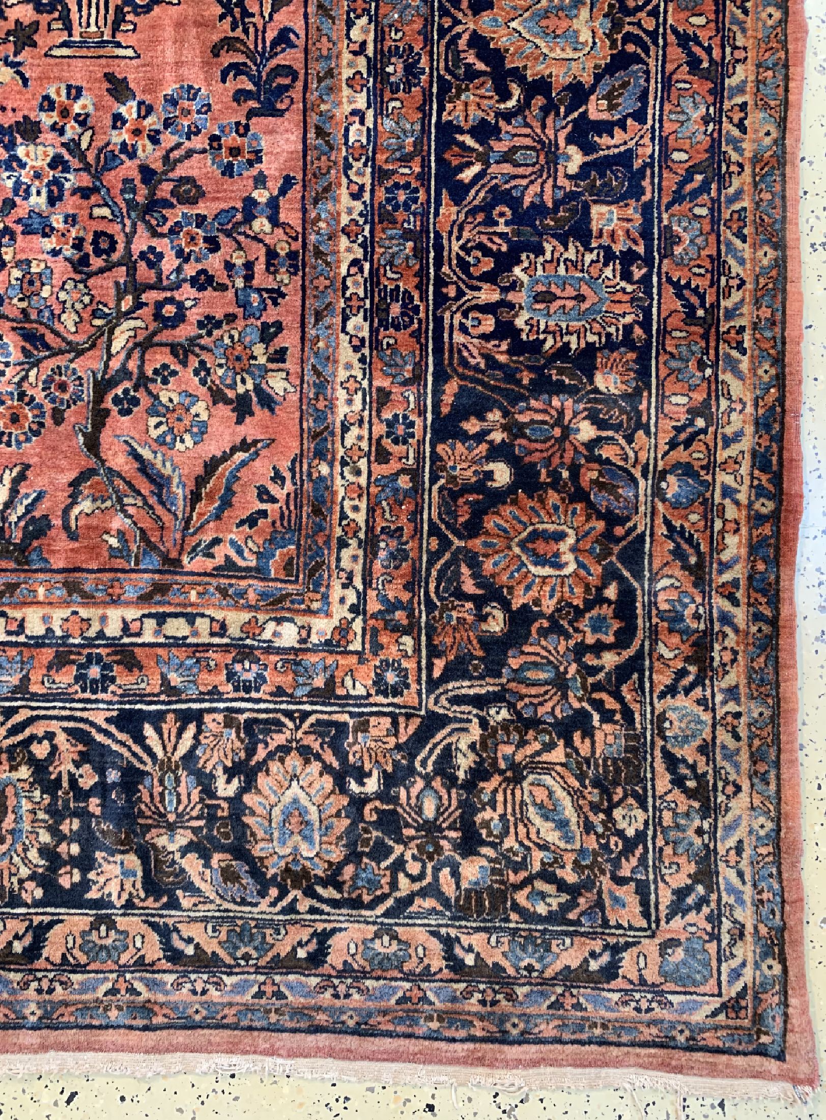 Detail a: Us Re-Import Sarogh fein, Persien, um 1920,Korkwolle auf Baumwolle, ca. 396 x 308 cm, EHZ: 2