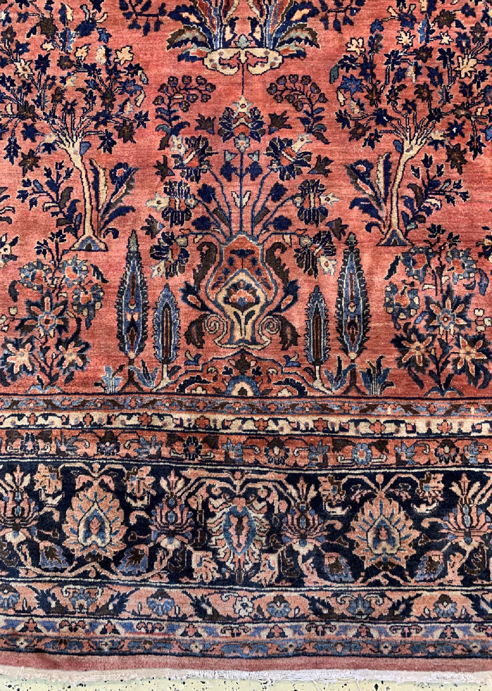 Detail b: Us Re-Import Sarogh fein, Persien, um 1920,Korkwolle auf Baumwolle, ca. 396 x 308 cm, EHZ: 2