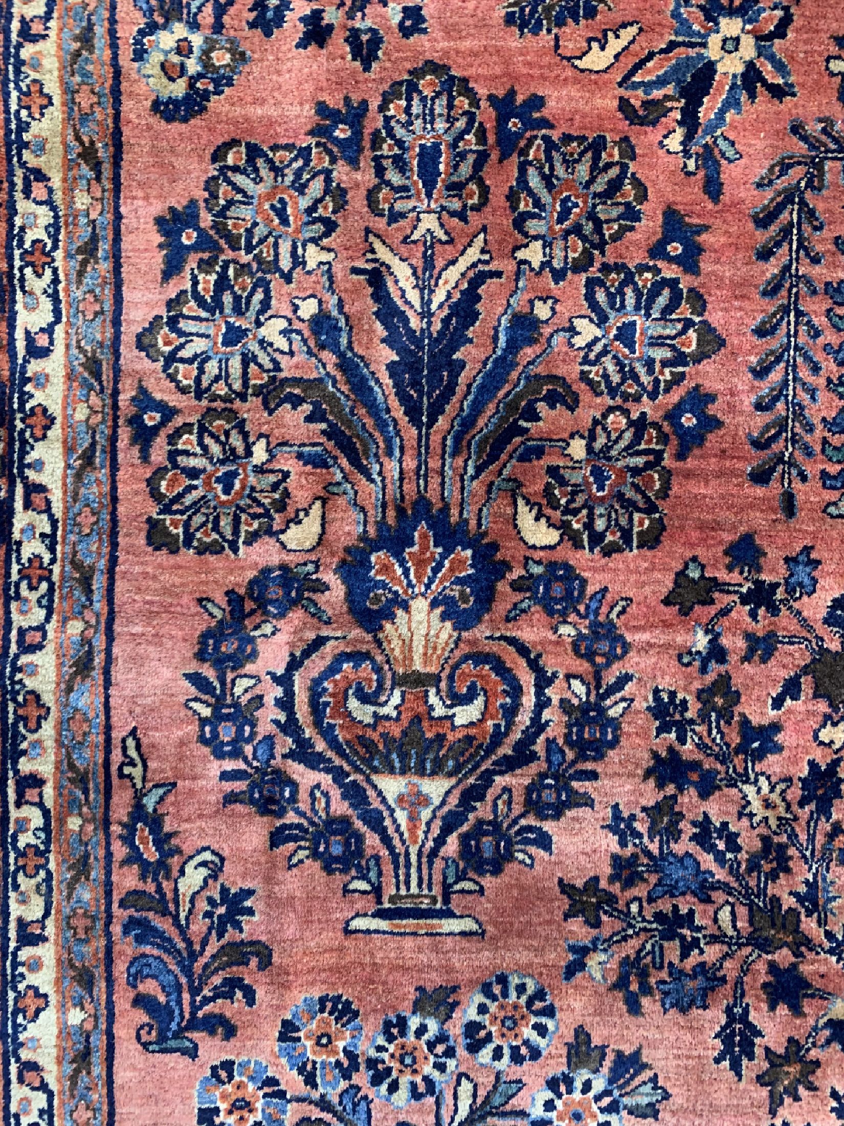 Detail d: Us Re-Import Sarogh fein, Persien, um 1920,Korkwolle auf Baumwolle, ca. 396 x 308 cm, EHZ: 2