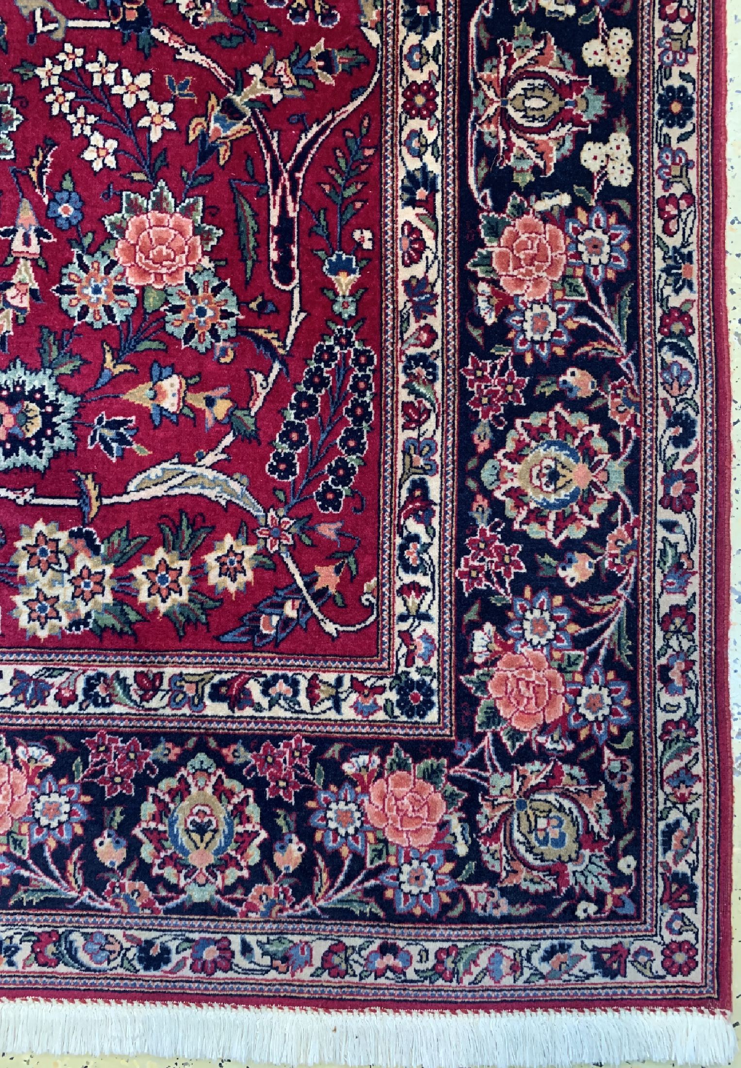 Detail a: Keschan Kork fein, Persien, um 1940, Korkwolle auf Baumwolle, ca. 210 x 140 cm, EHZ: 2, (Abrasch)