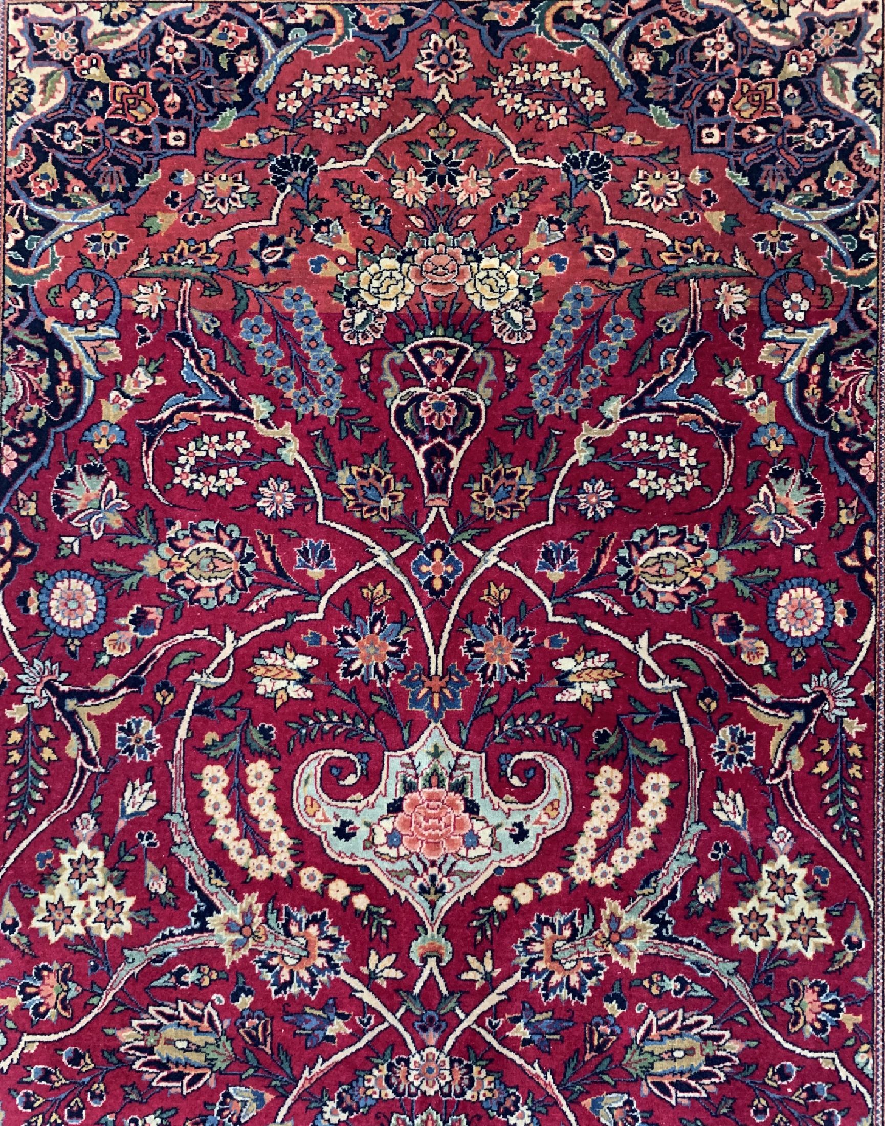 Detail c: Keschan Kork fein, Persien, um 1940, Korkwolle auf Baumwolle, ca. 210 x 140 cm, EHZ: 2, (Abrasch)