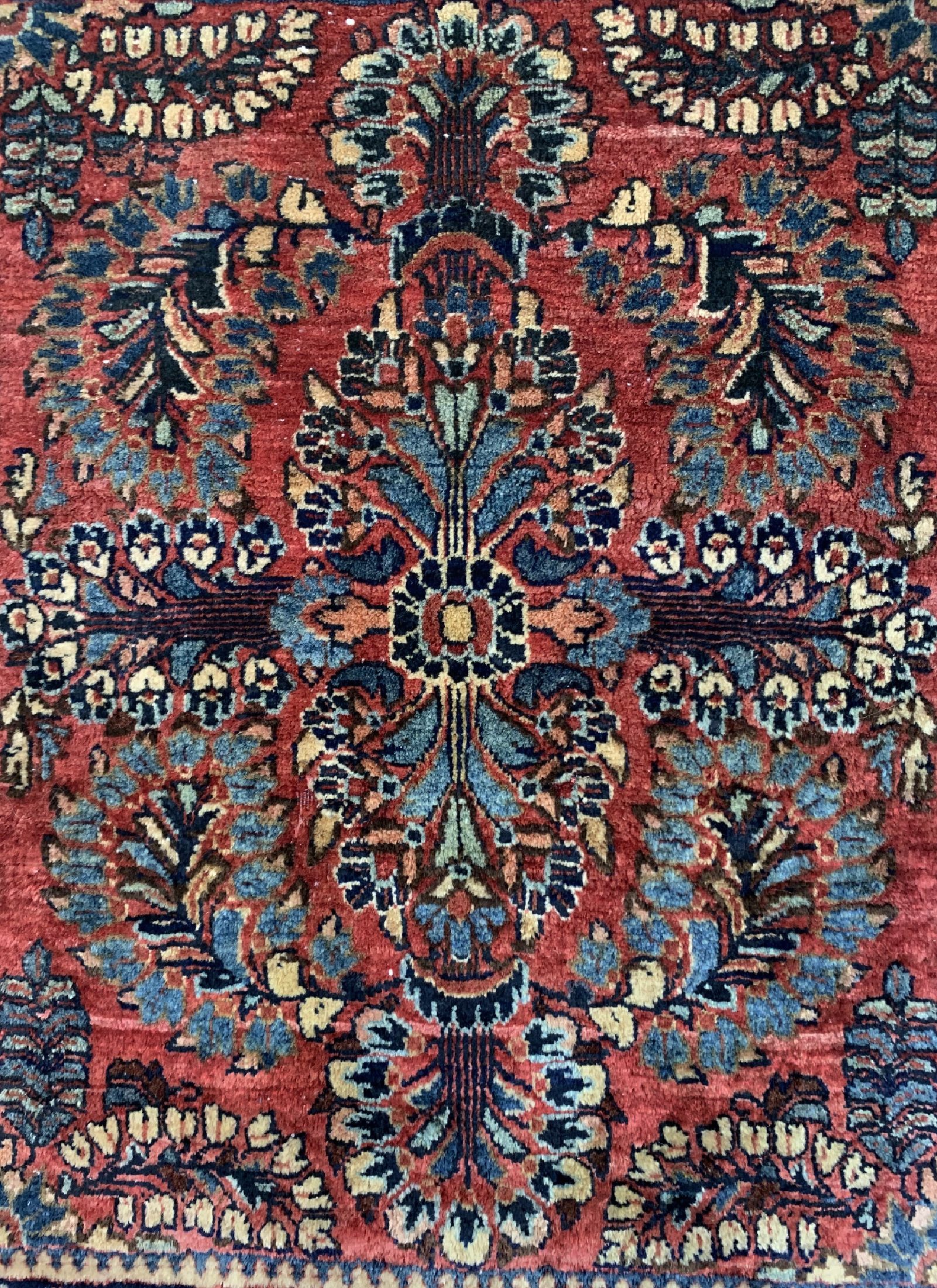 Detail e: 4 Poschtis, 3 Us Re-Import Sarogh, Persien, um 1920, Wolle auf Baumwolle, ca, 80 x 60 cm, EHZ: 2 & Rosenbidjar, Persien, ca. 50 Jahre, Wolle auf ...