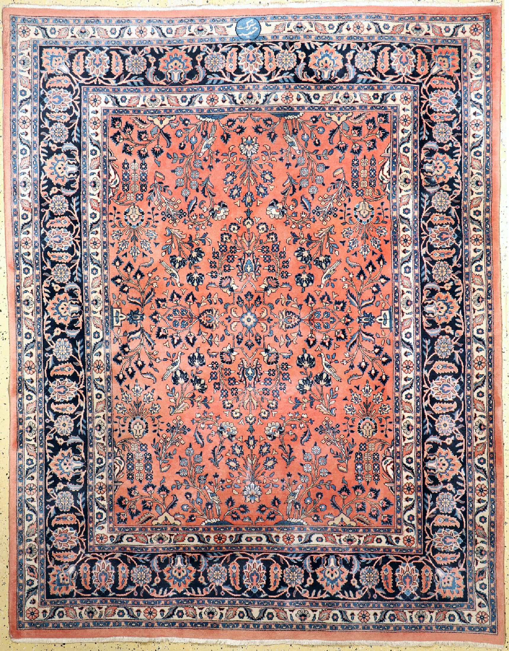 Sarogh Kork fein signiert, Persien, ca. 50 Jahre, Korkwolle auf Baumwolle, ca. 265 x 207 cm, EHZ: 2