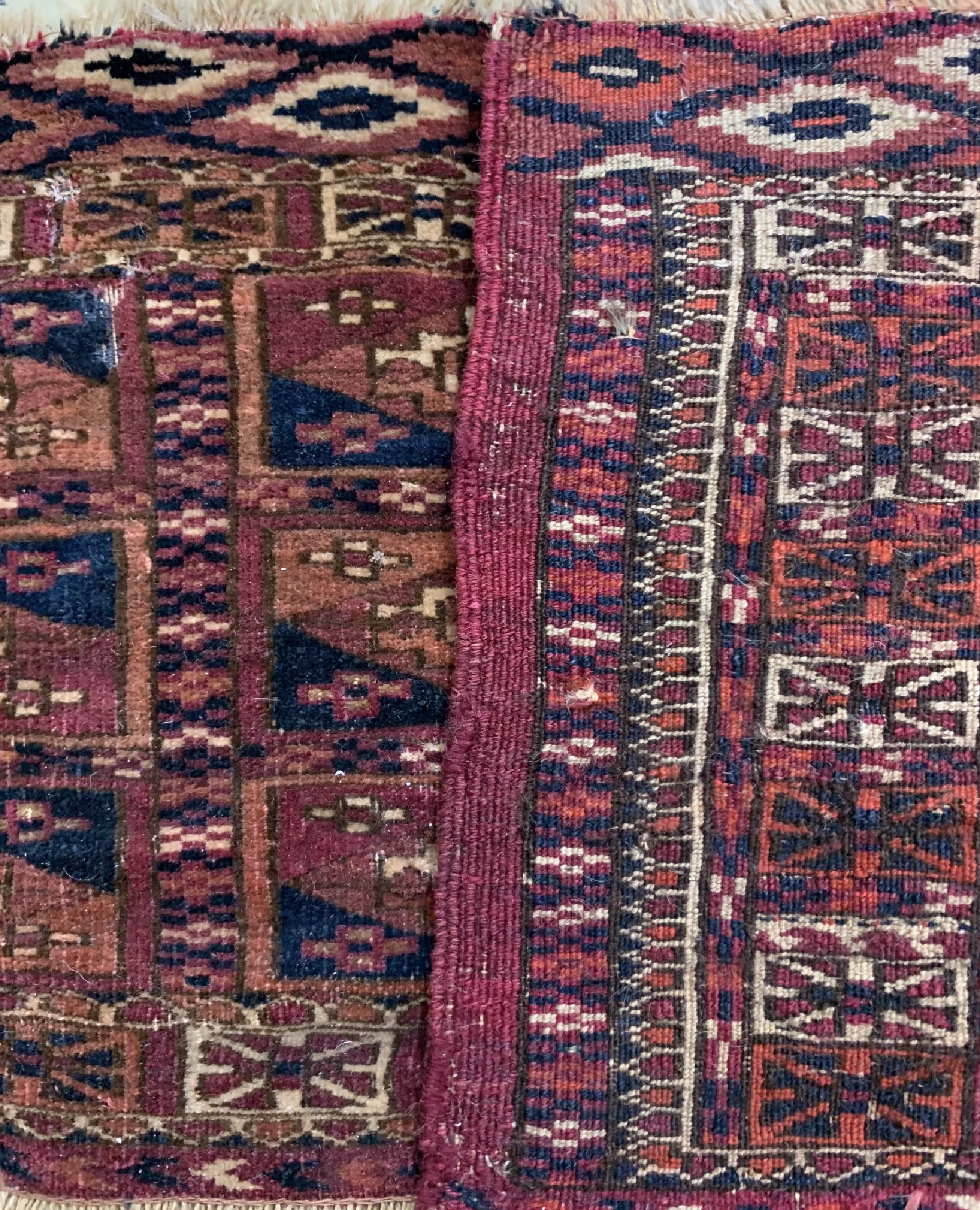 Detail f: 2 Antiker Torba, Turkmenistan, um 1900, Wolle auf Wolle, ca. 97 x 25 cm, EHZ: 4