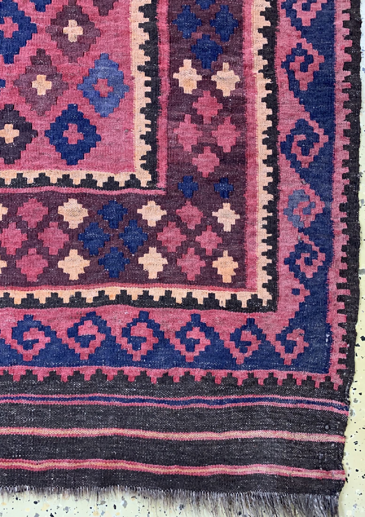 Detail a: Kelim alt, Afghanistan, um 1960, Wolle auf Wolle, ca. 230 x 110 cm, EHZ: 2