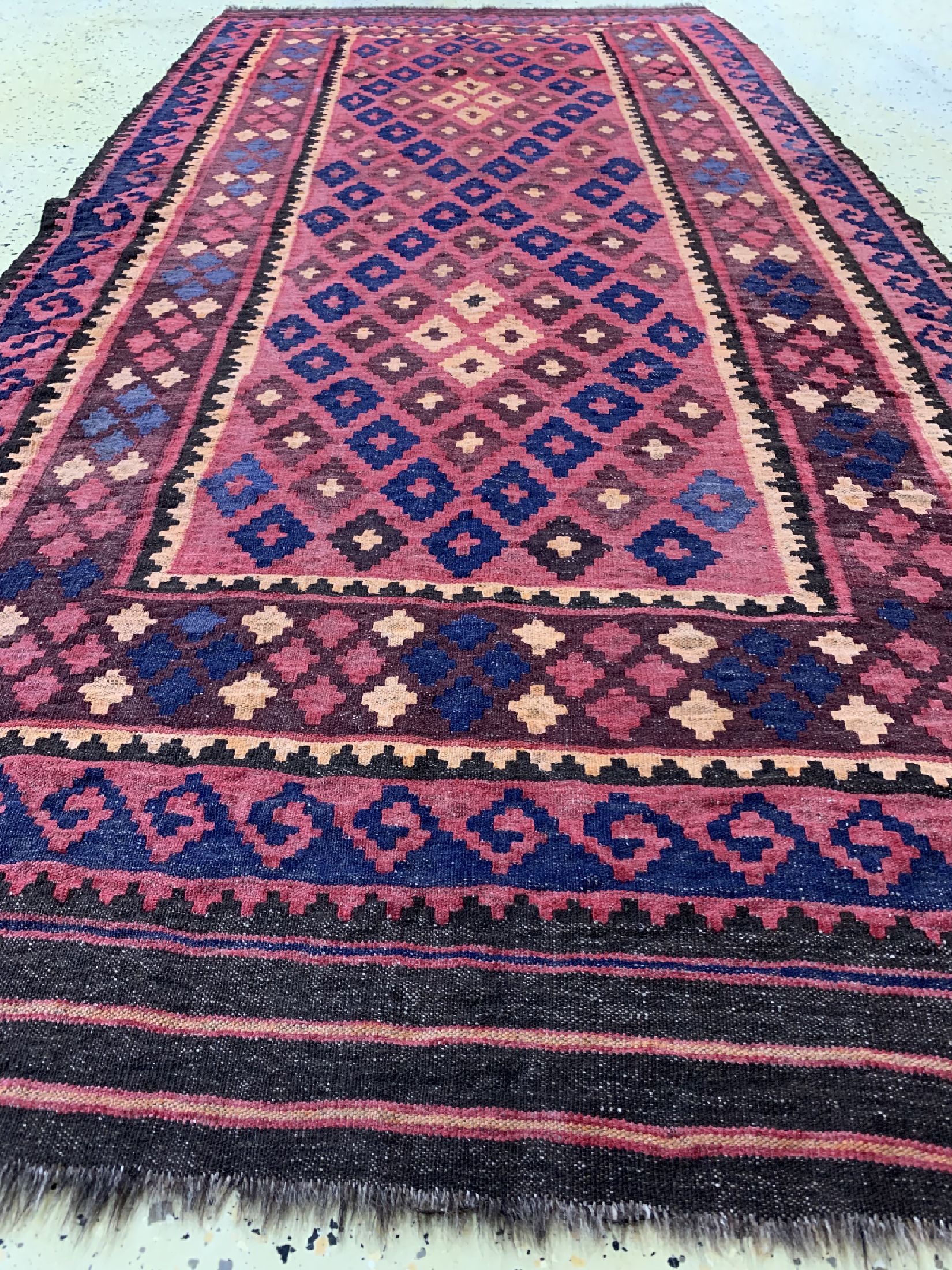 Detail c: Kelim alt, Afghanistan, um 1960, Wolle auf Wolle, ca. 230 x 110 cm, EHZ: 2