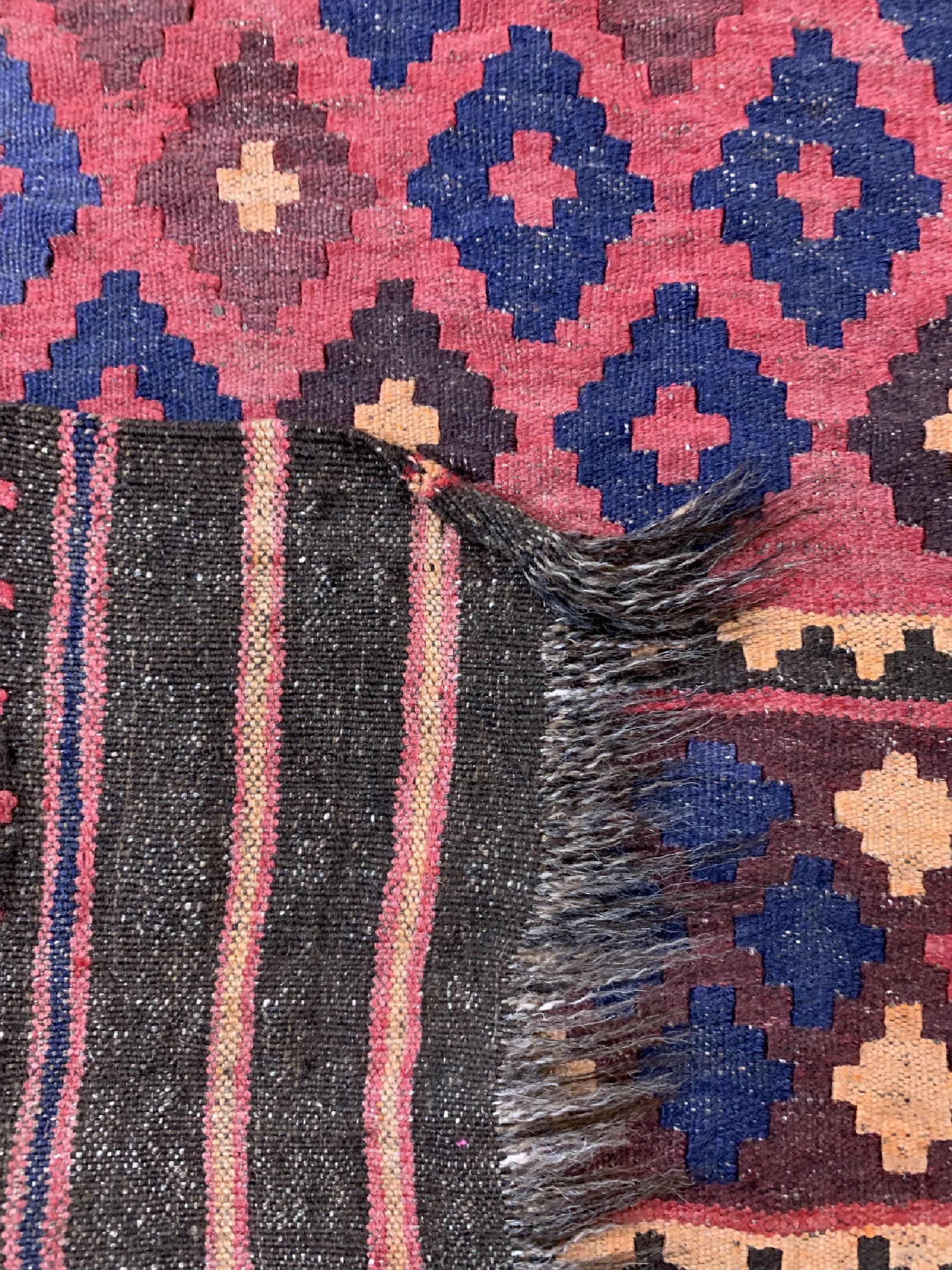 Detail d: Kelim alt, Afghanistan, um 1960, Wolle auf Wolle, ca. 230 x 110 cm, EHZ: 2