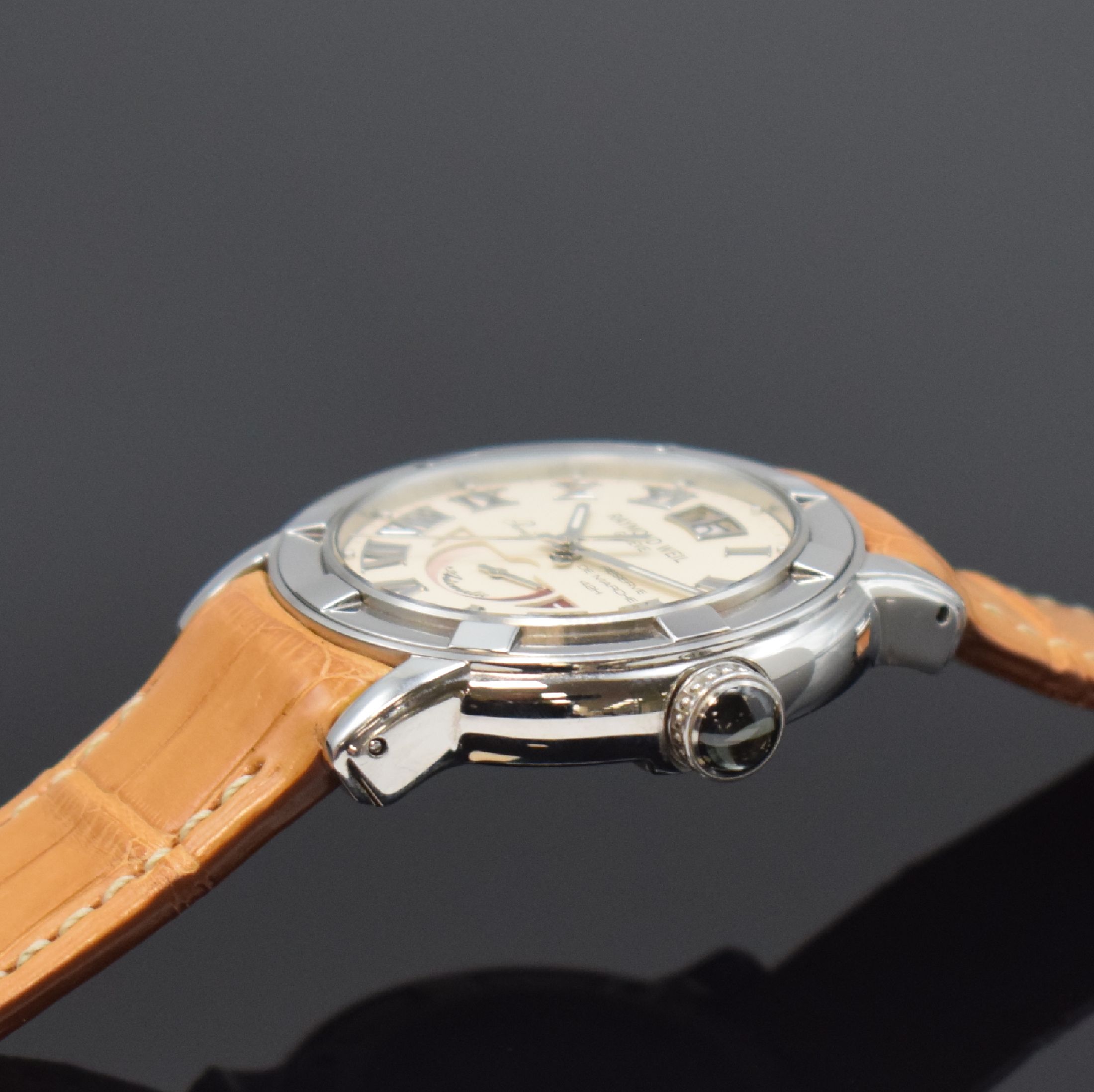 Detail c: RAYMOND WEIL Herrenarmbanduhr Serie Parsifal Referenz 2843, Automatik, Edelstahlgeh. inkl. orig. Lederband m. Faltschl., beids. vergl., Boden 4-fach ...